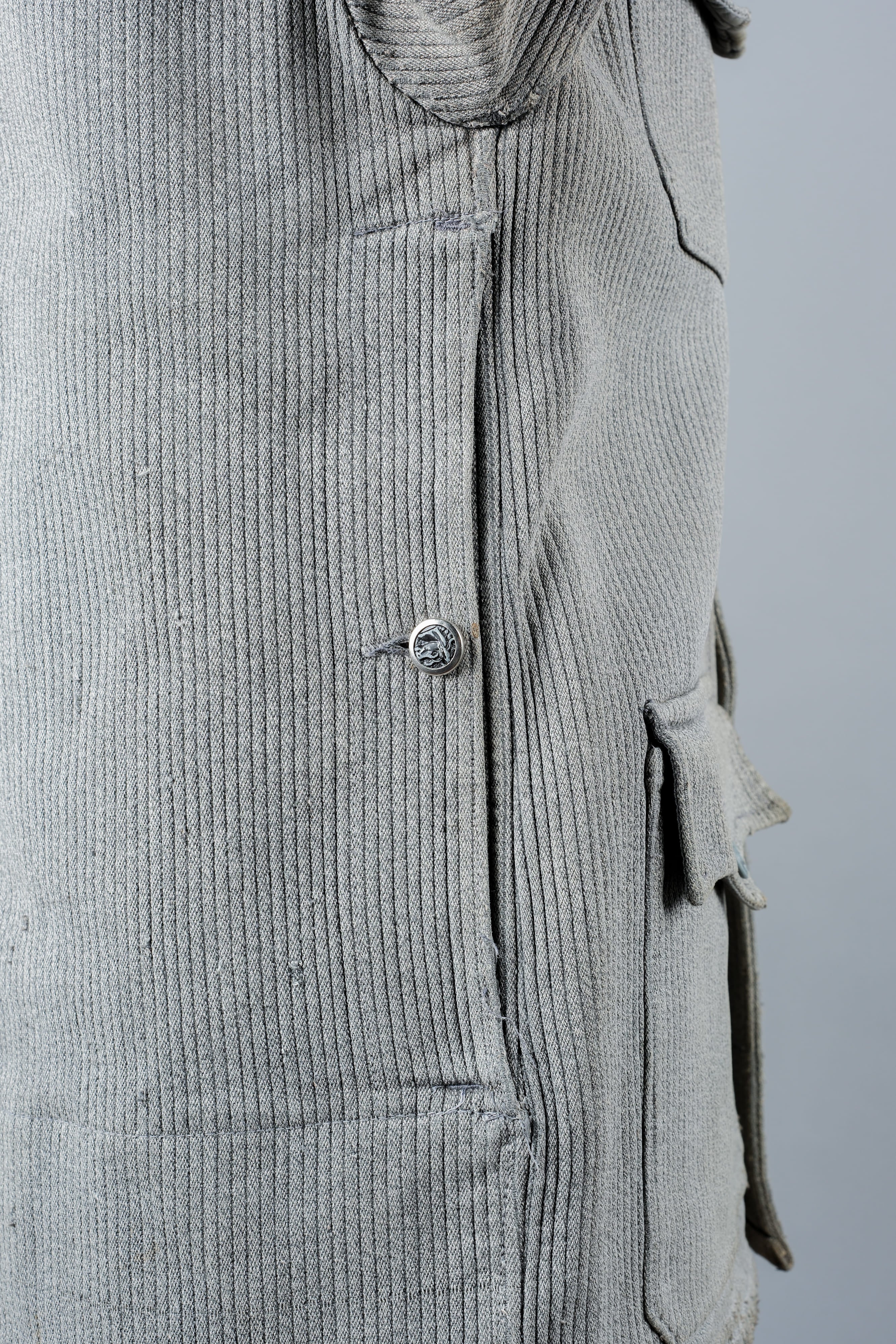 【~50's】French Vintage Gray Cotton Pique Hunting Jacket