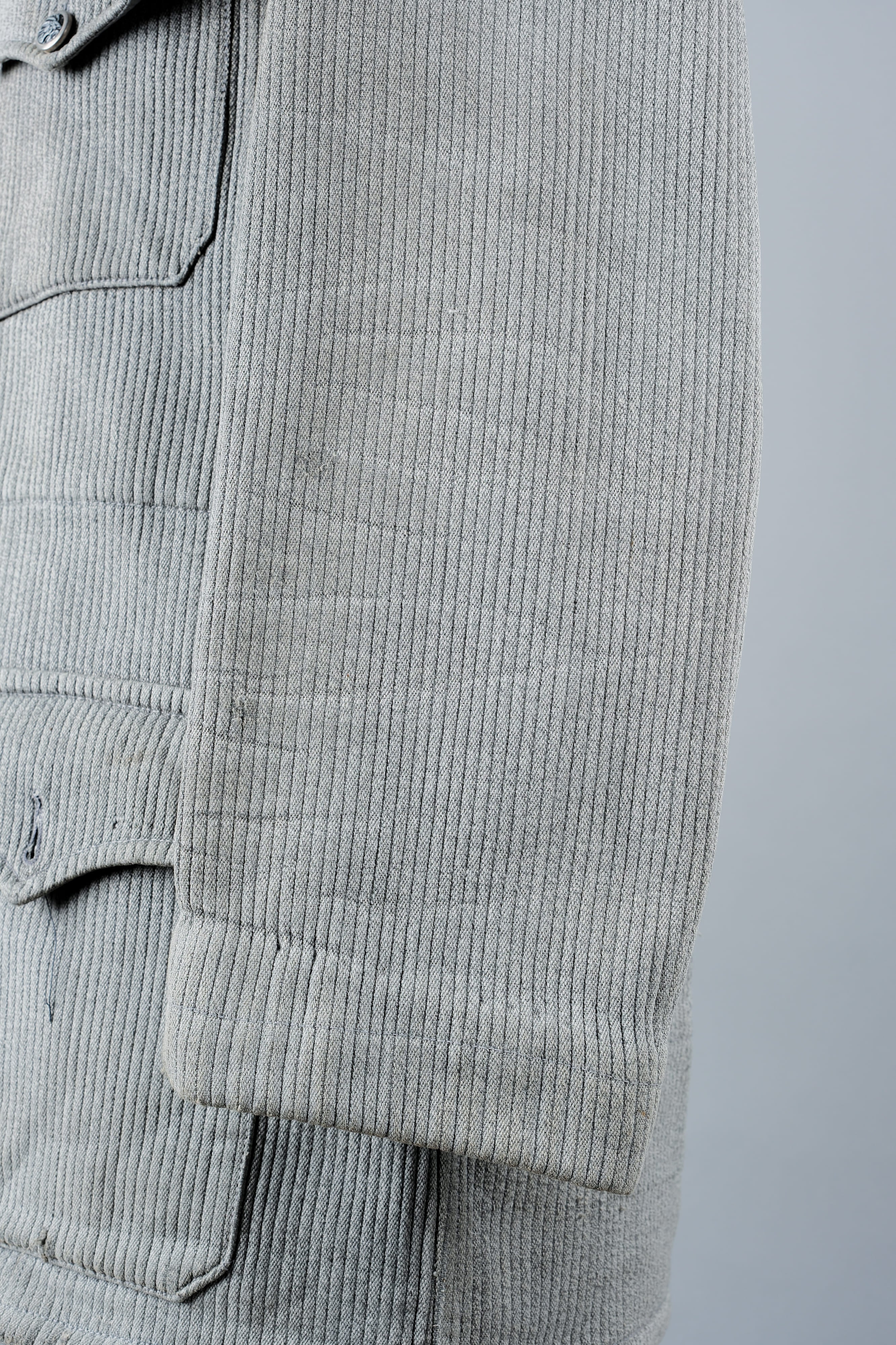 【~50's】French Vintage Gray Cotton Pique Hunting Jacket