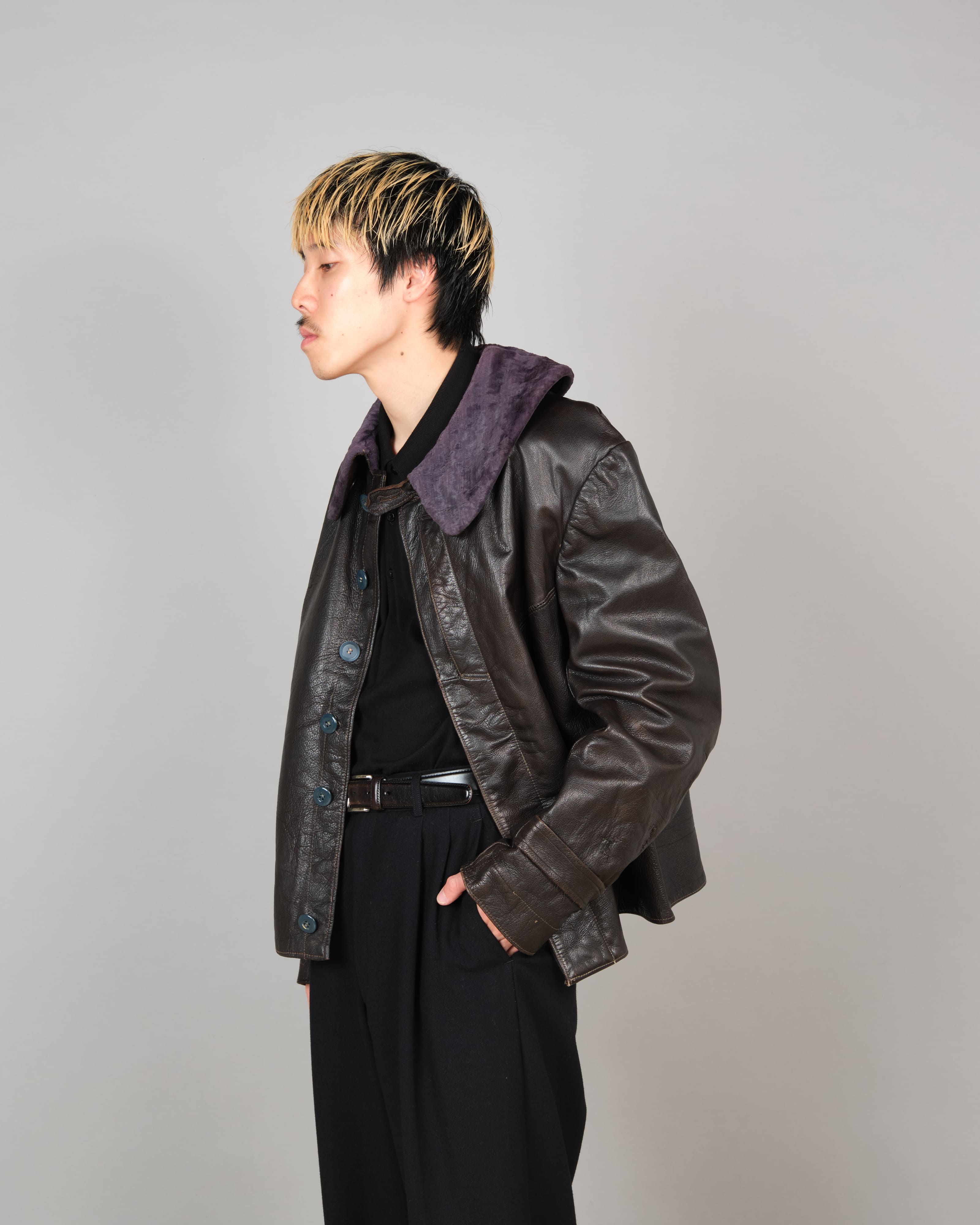 【~40’s】WWII German Air Force Elite Jet Fighter Winter Leather Flight Jacket "Luftwaffe"