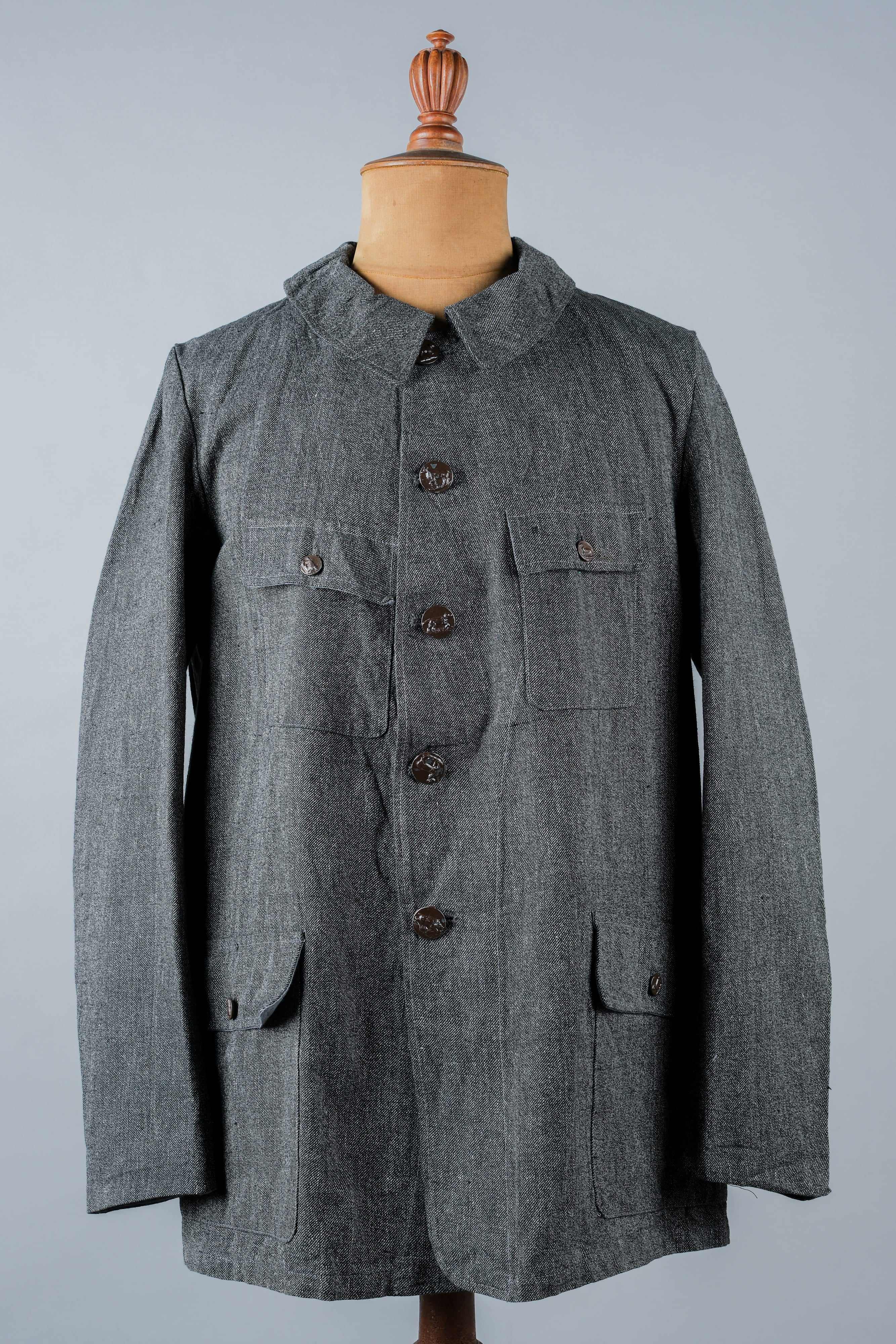 【~30’s】French Vintage Salt & Pepper Cotton Twill Hunting Jacket