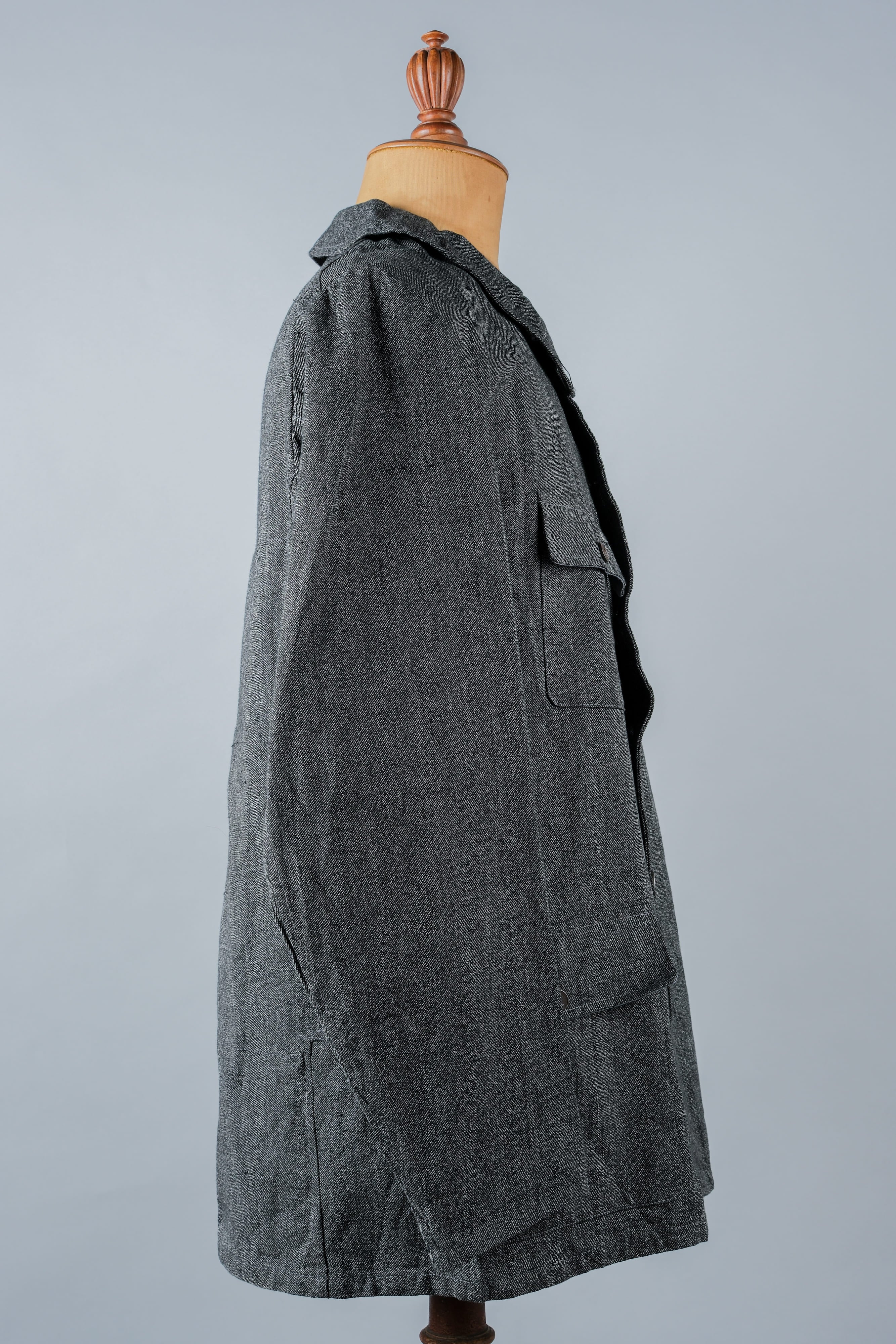 【~30’s】French Vintage Salt & Pepper Cotton Twill Hunting Jacket