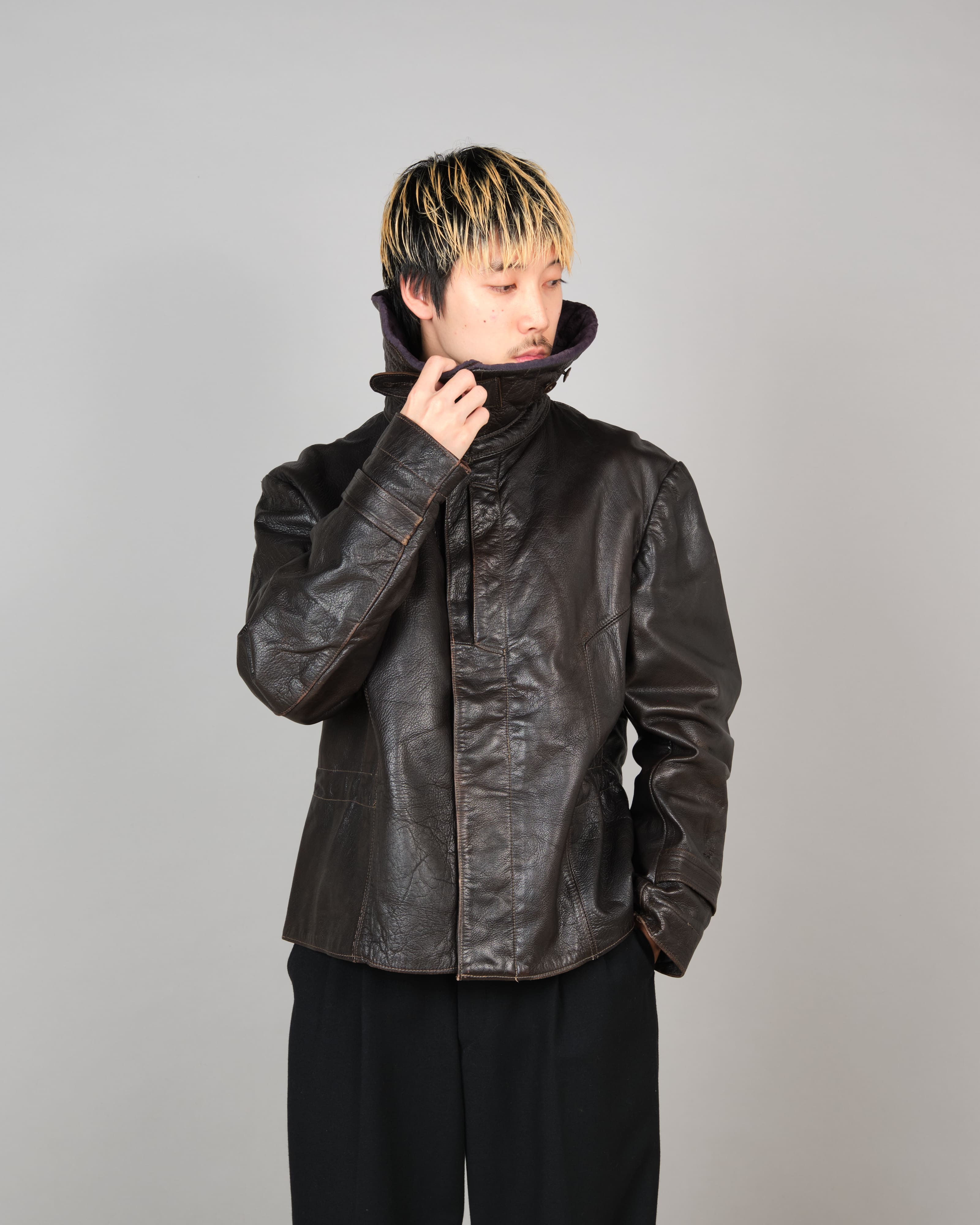 【~40’s】WWII German Air Force Elite Jet Fighter Winter Leather Flight Jacket "Luftwaffe"