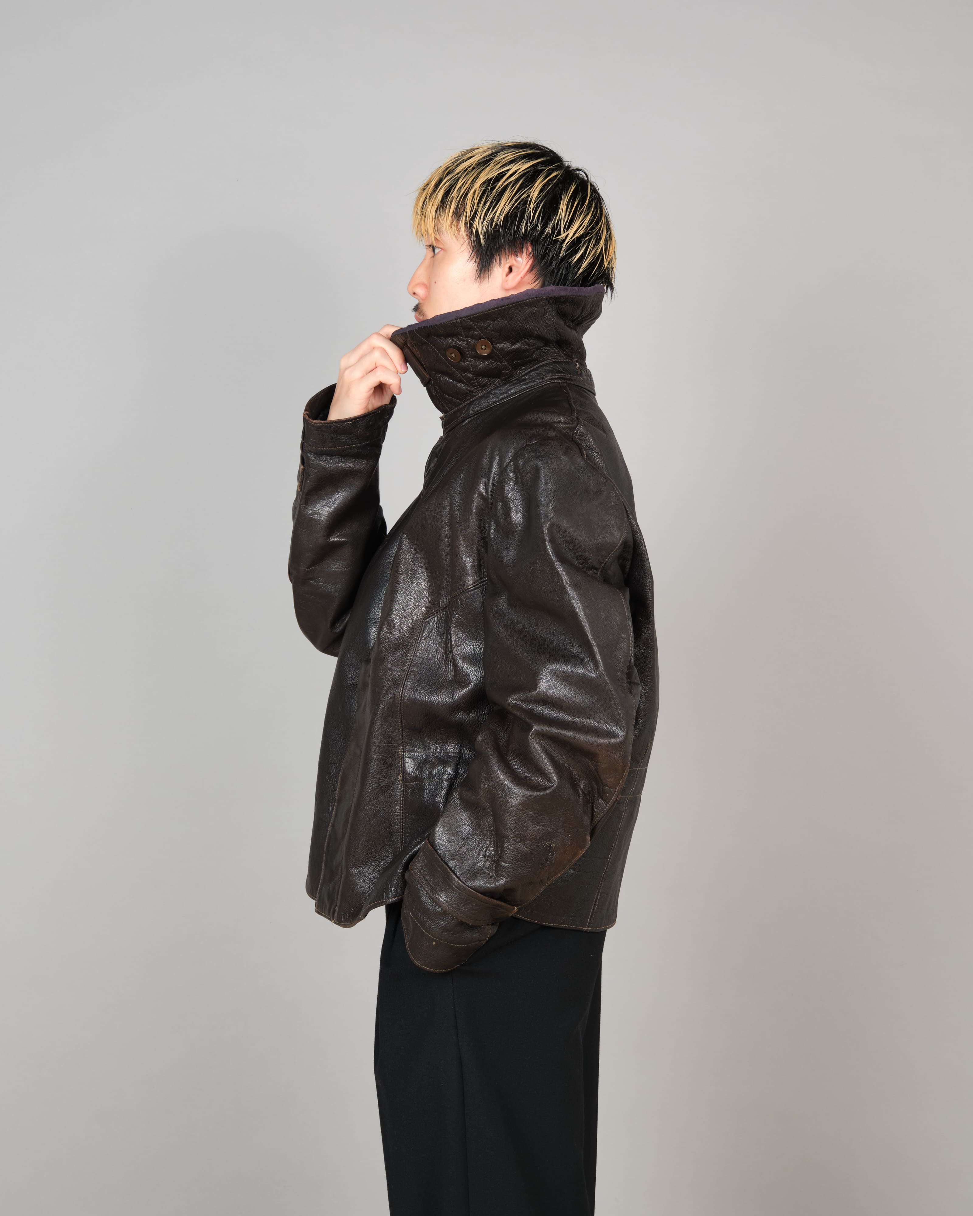【~40’s】WWII German Air Force Elite Jet Fighter Winter Leather Flight Jacket "Luftwaffe"