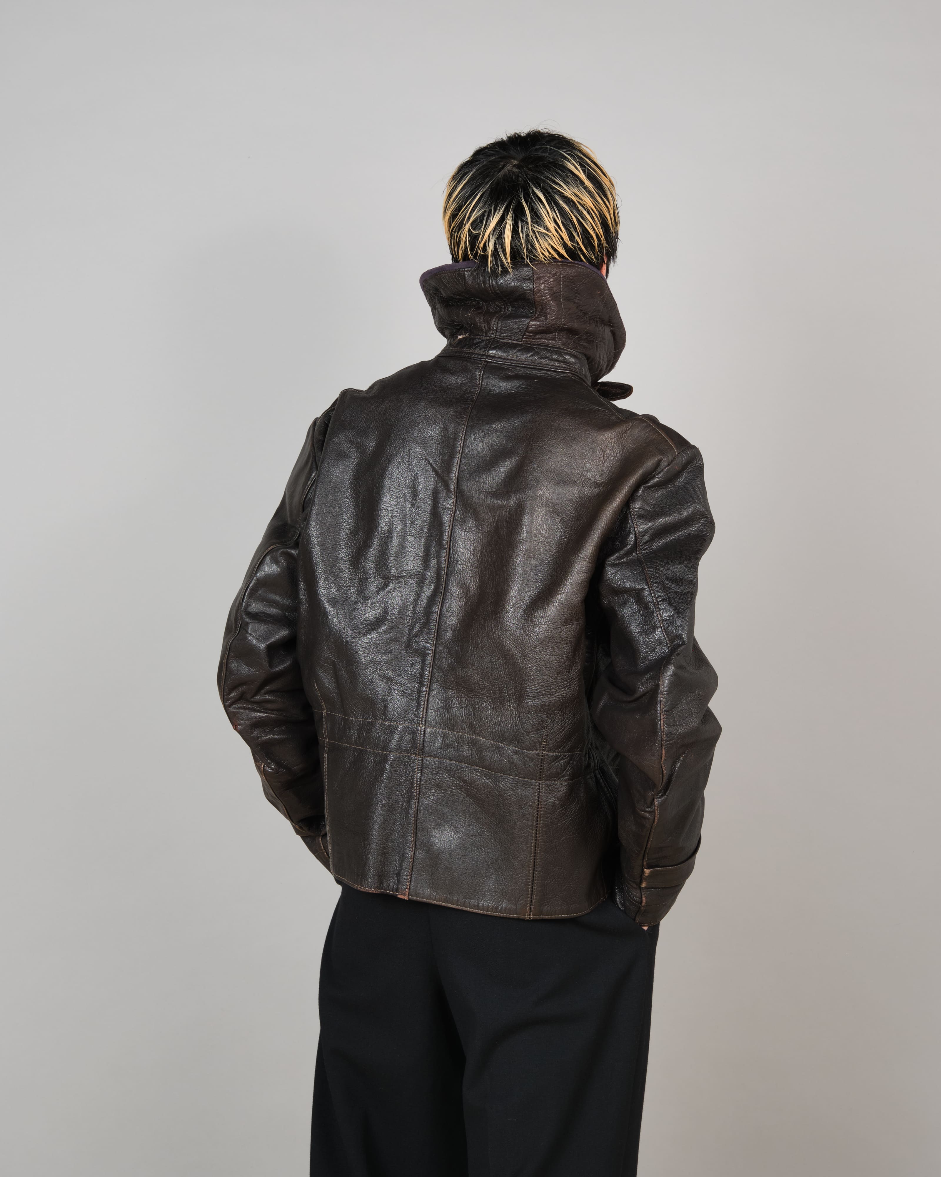 【~40’s】WWII German Air Force Elite Jet Fighter Winter Leather Flight Jacket "Luftwaffe"