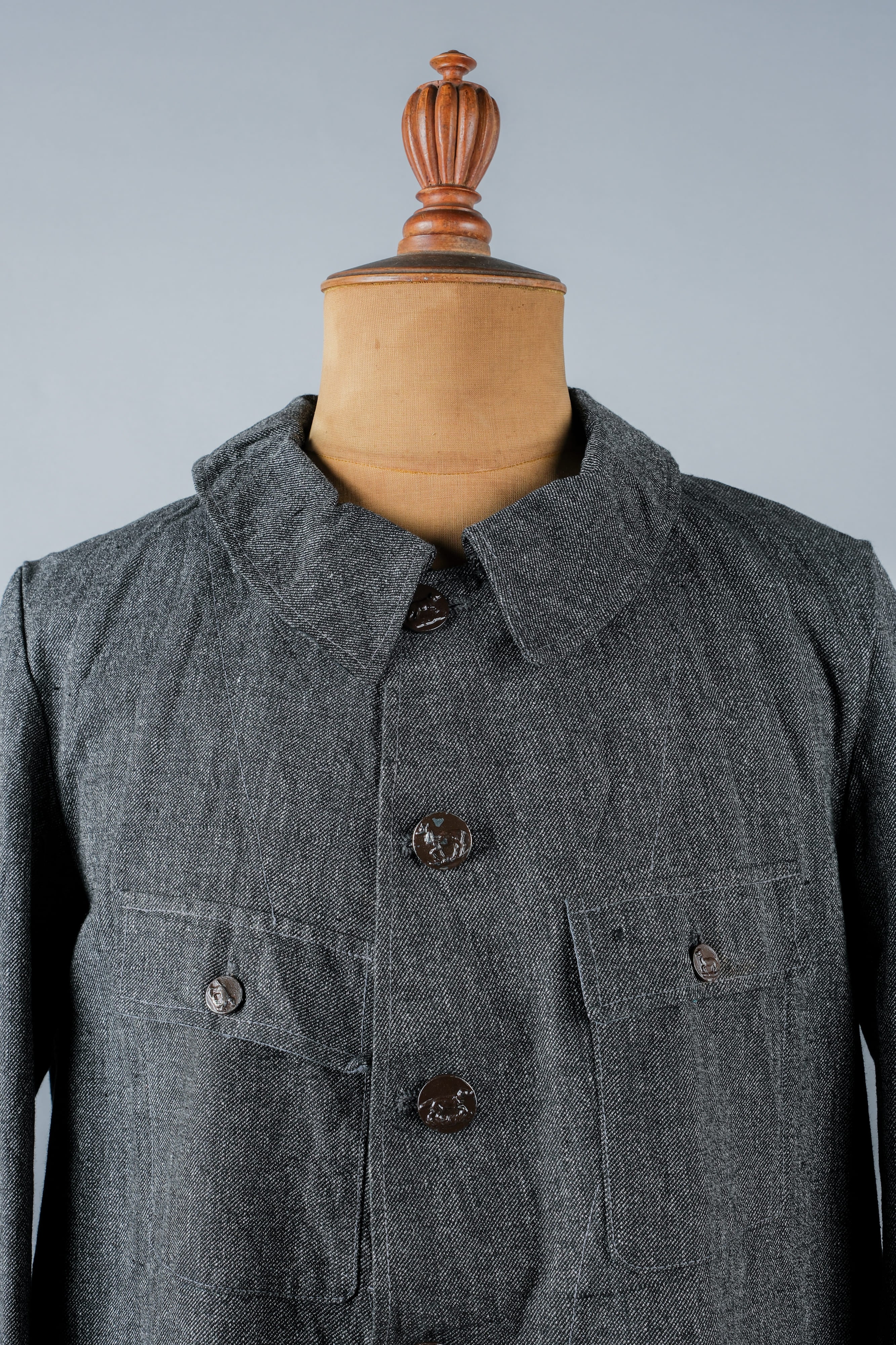 【~30’s】French Vintage Salt & Pepper Cotton Twill Hunting Jacket