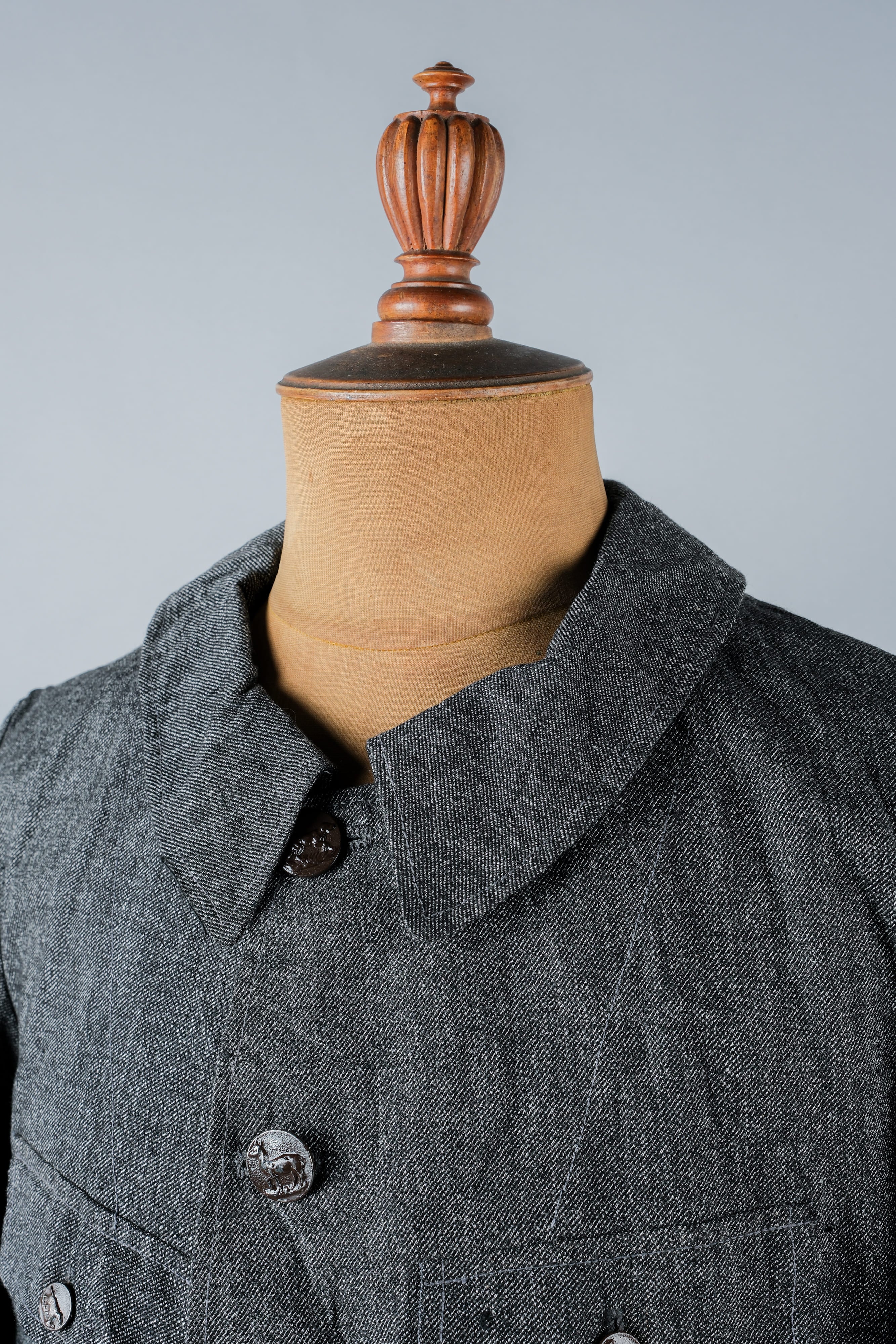 【~30’s】French Vintage Salt & Pepper Cotton Twill Hunting Jacket