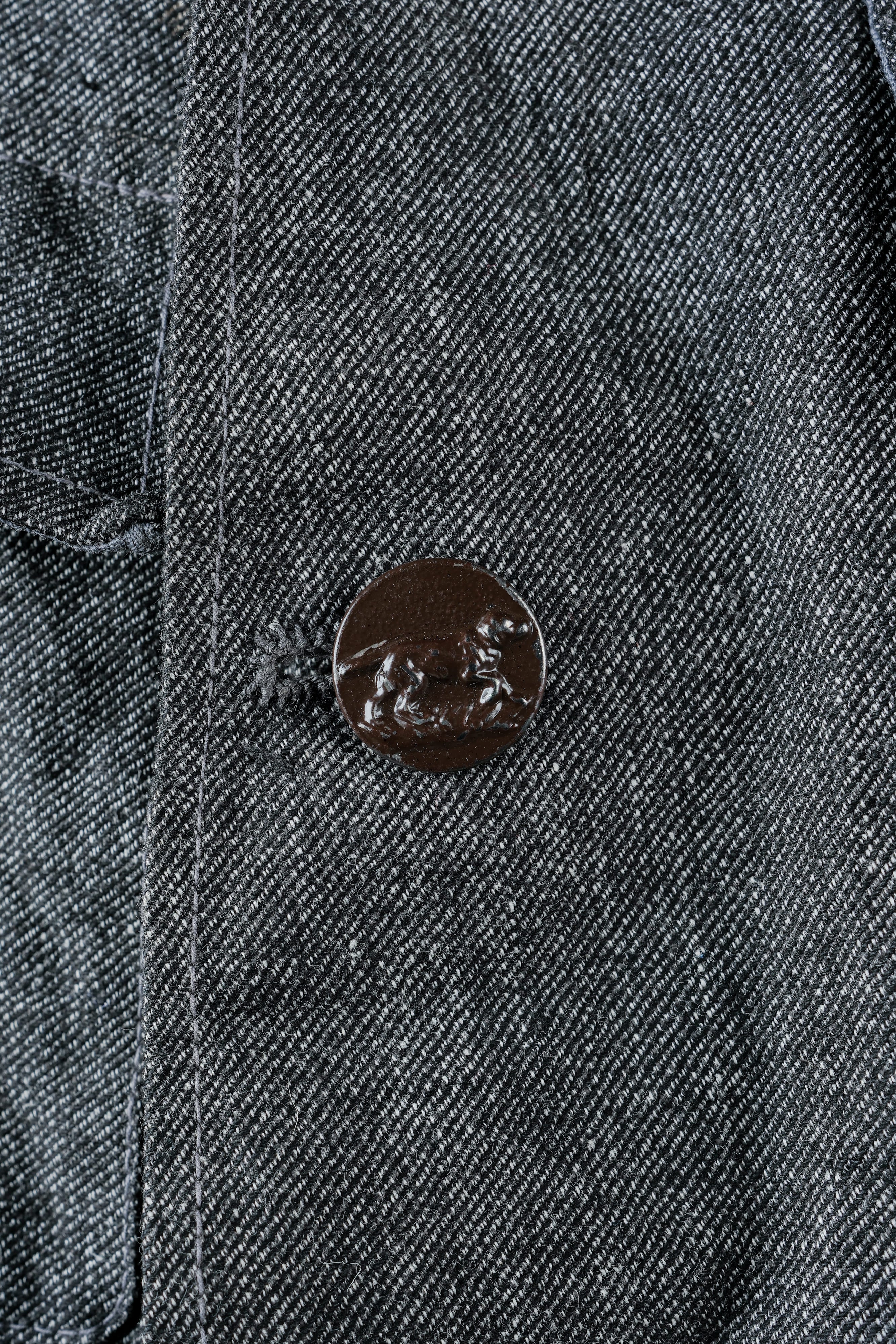 【~30’s】French Vintage Salt & Pepper Cotton Twill Hunting Jacket