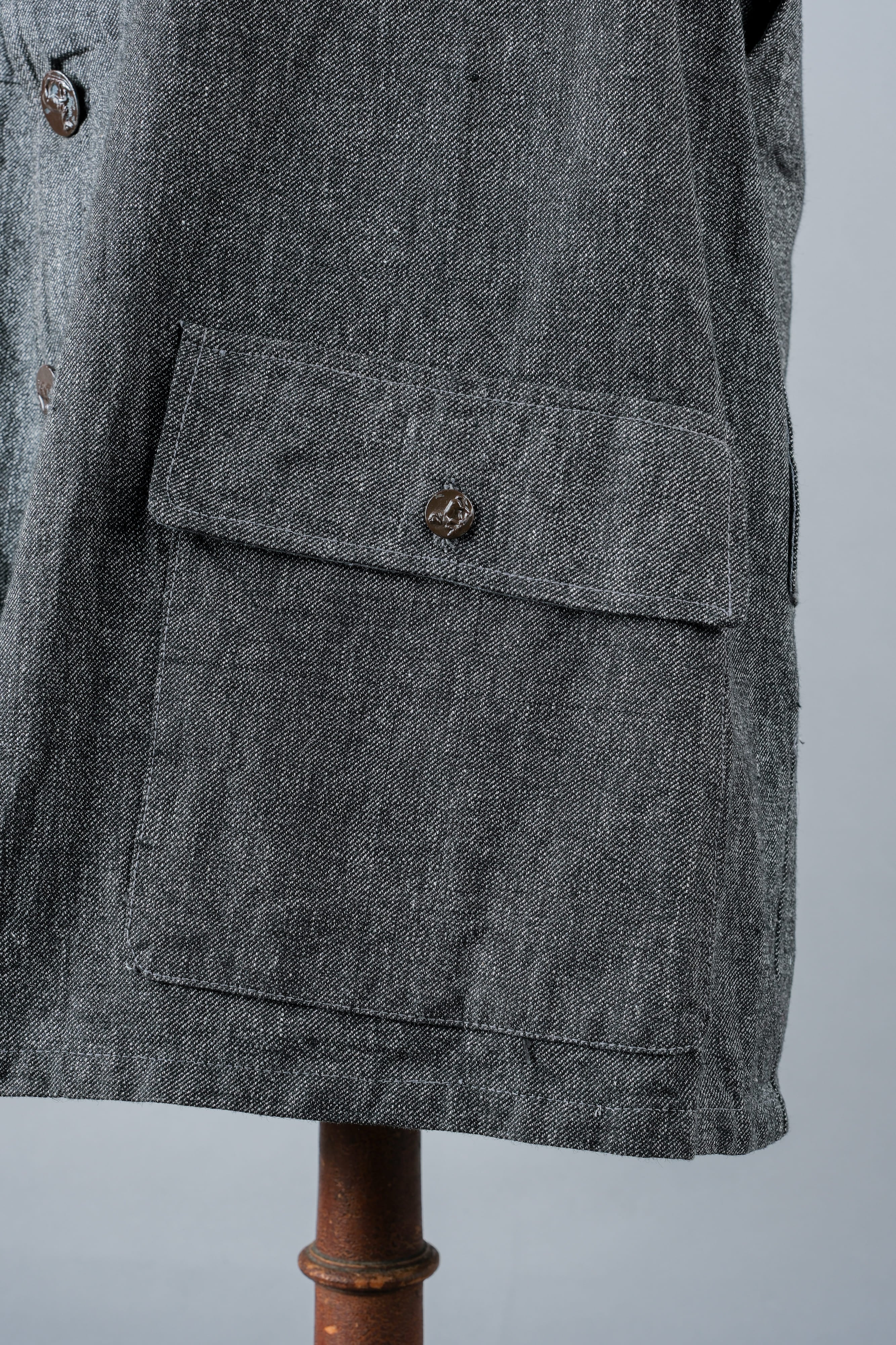 【~30’s】French Vintage Salt & Pepper Cotton Twill Hunting Jacket