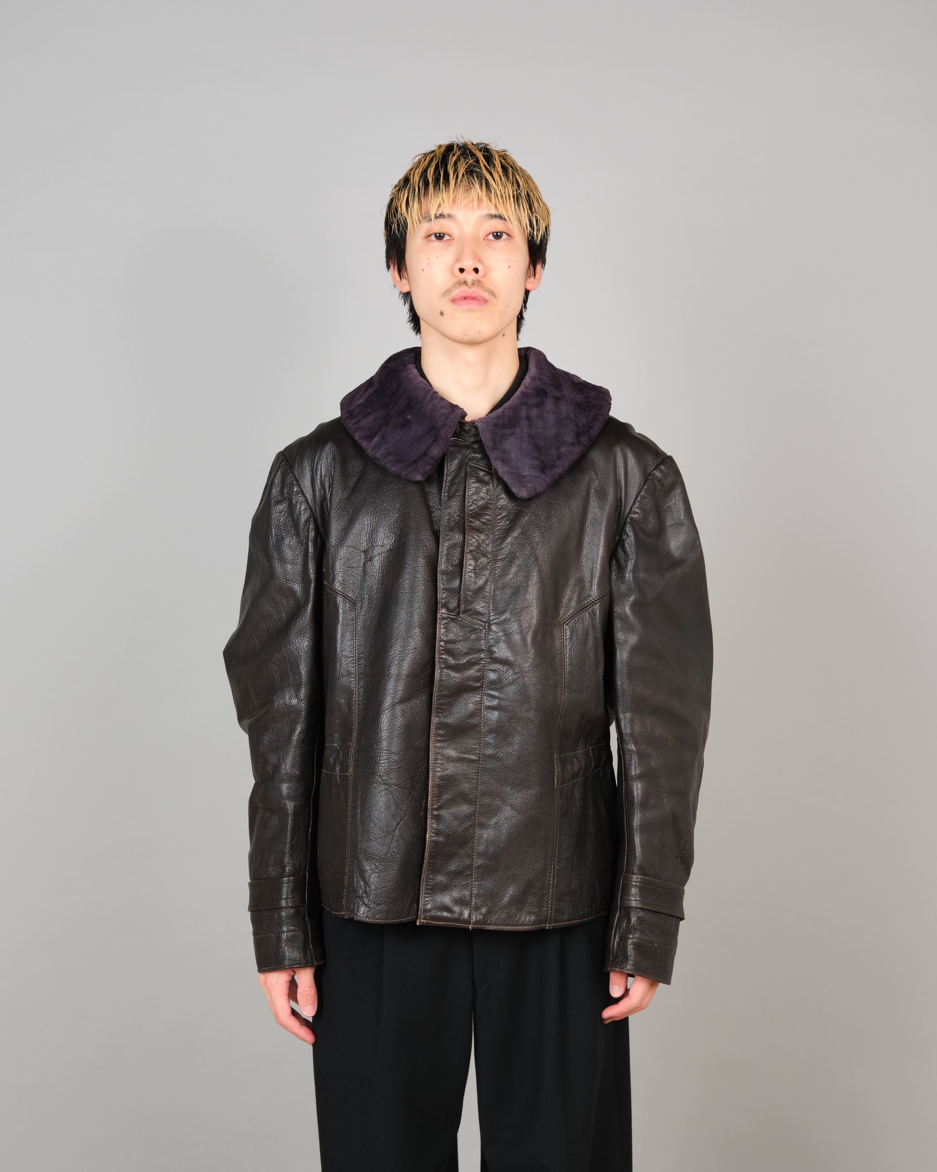 【~40’s】WWII German Air Force Elite Jet Fighter Winter Leather Flight Jacket "Luftwaffe"