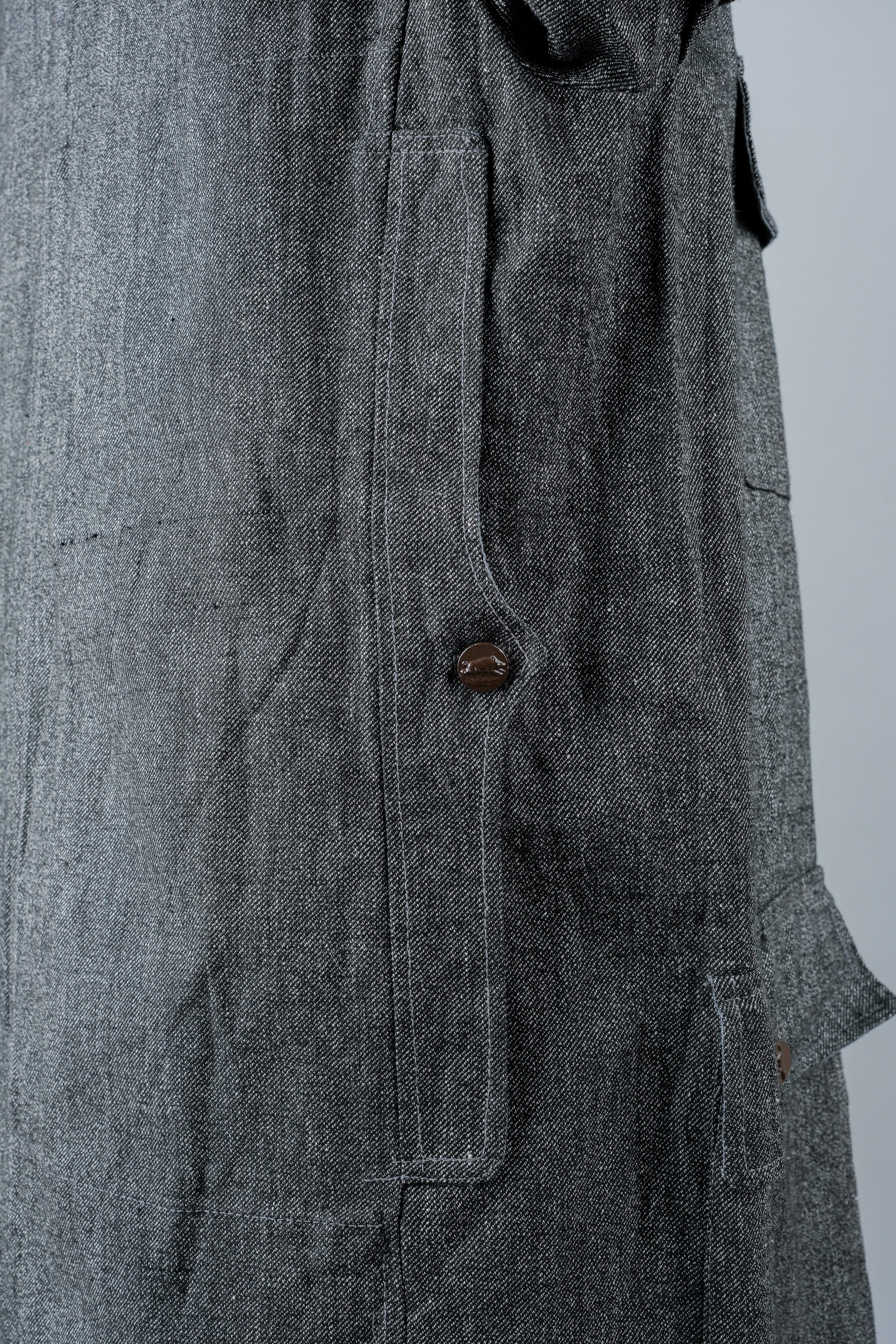 【~30’s】French Vintage Salt & Pepper Cotton Twill Hunting Jacket