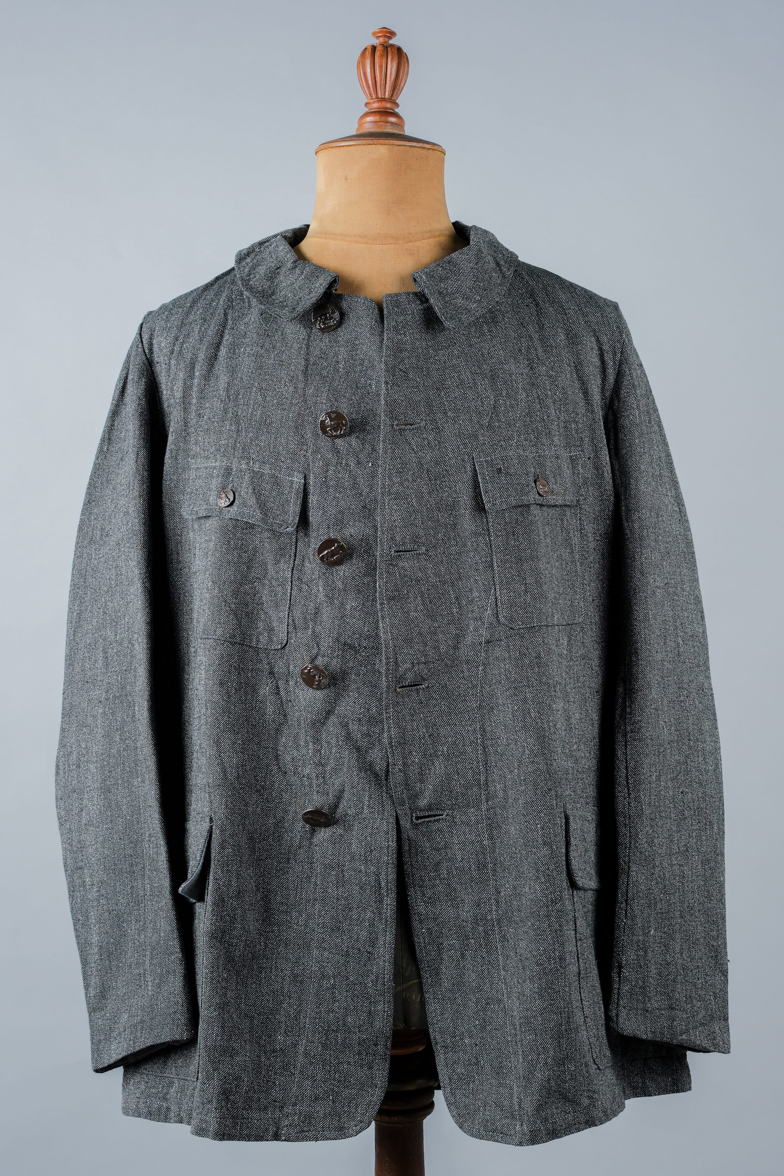 【~30’s】French Vintage Salt & Pepper Cotton Twill Hunting Jacket