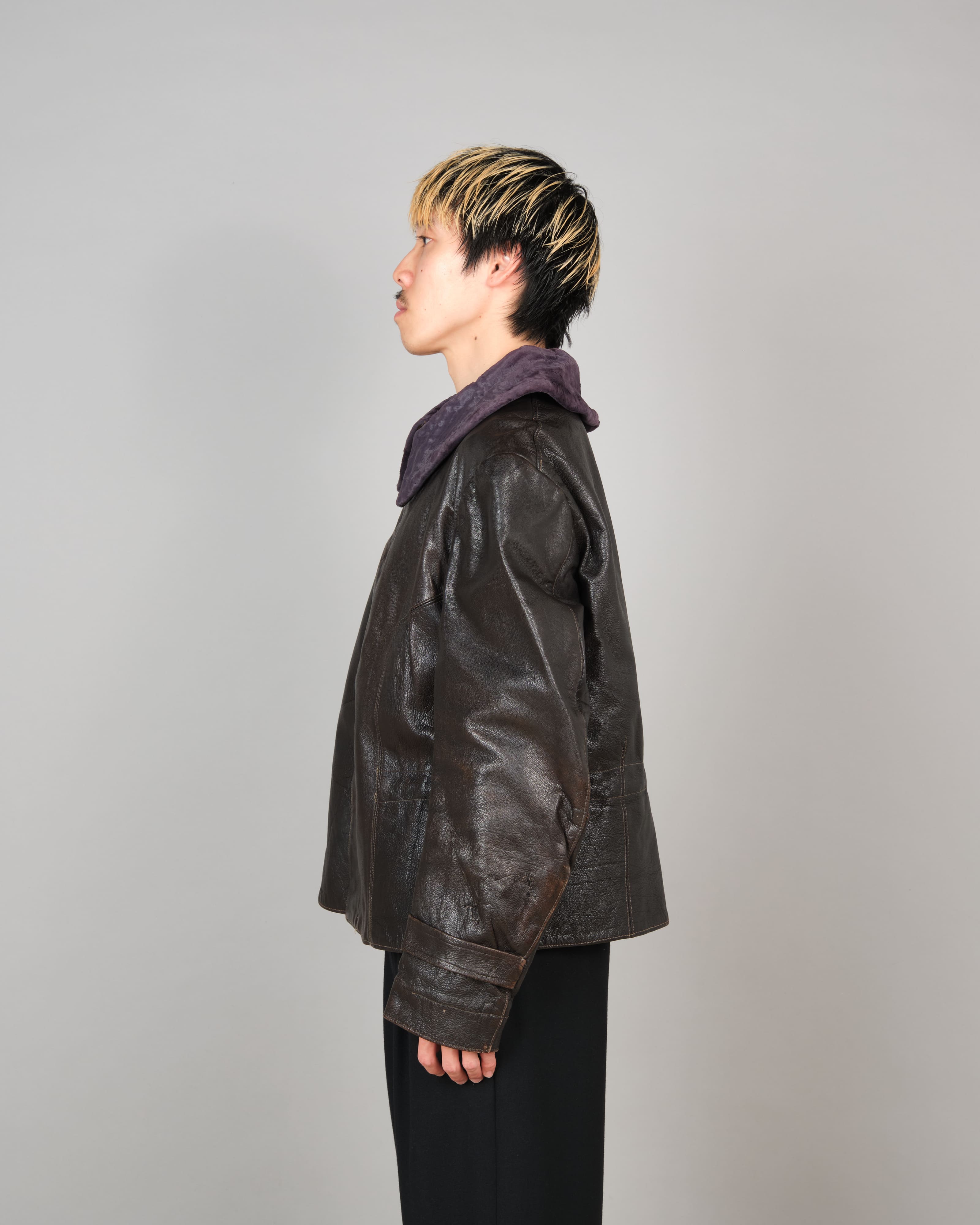 【~40’s】WWII German Air Force Elite Jet Fighter Winter Leather Flight Jacket "Luftwaffe"