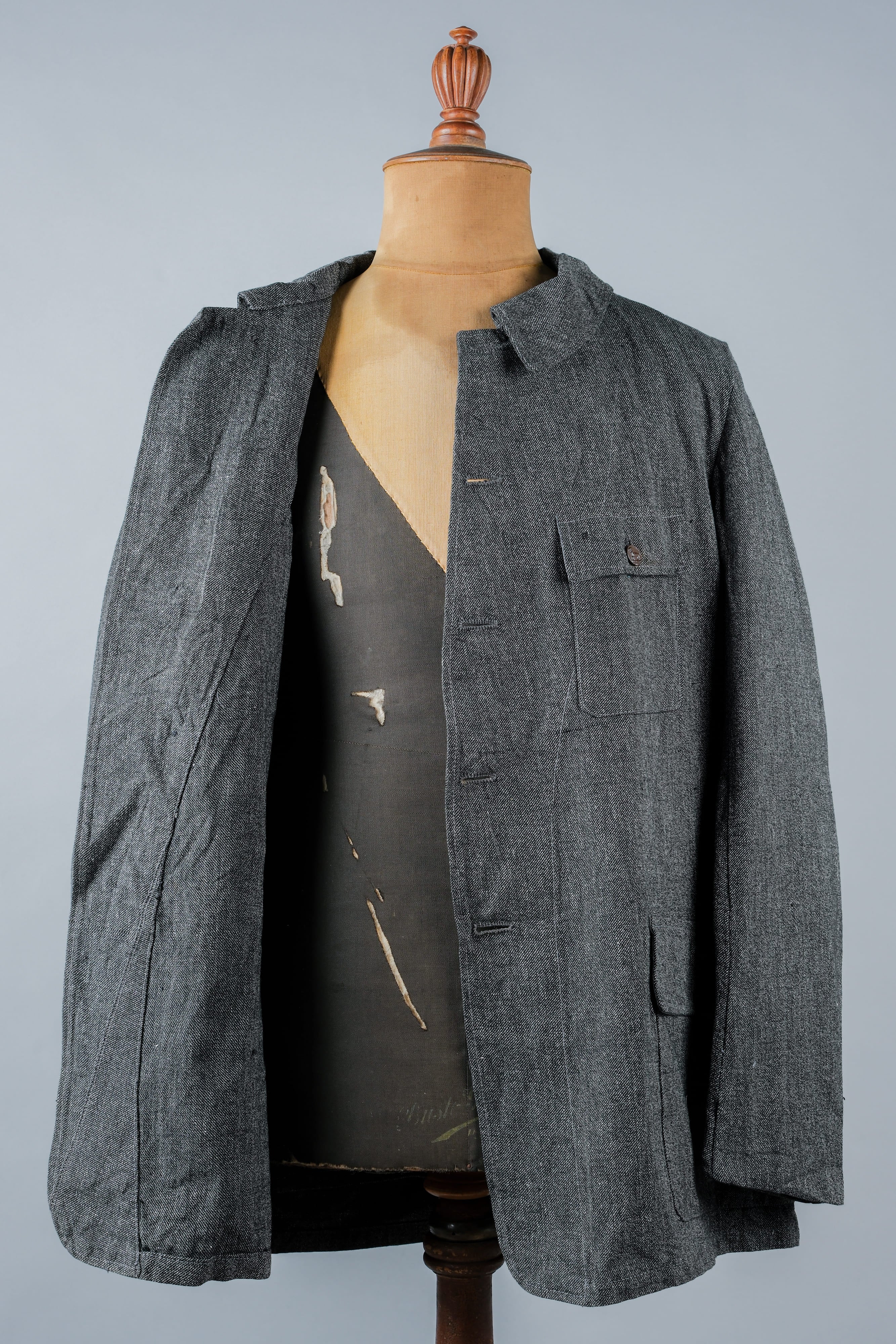 【~30’s】French Vintage Salt & Pepper Cotton Twill Hunting Jacket