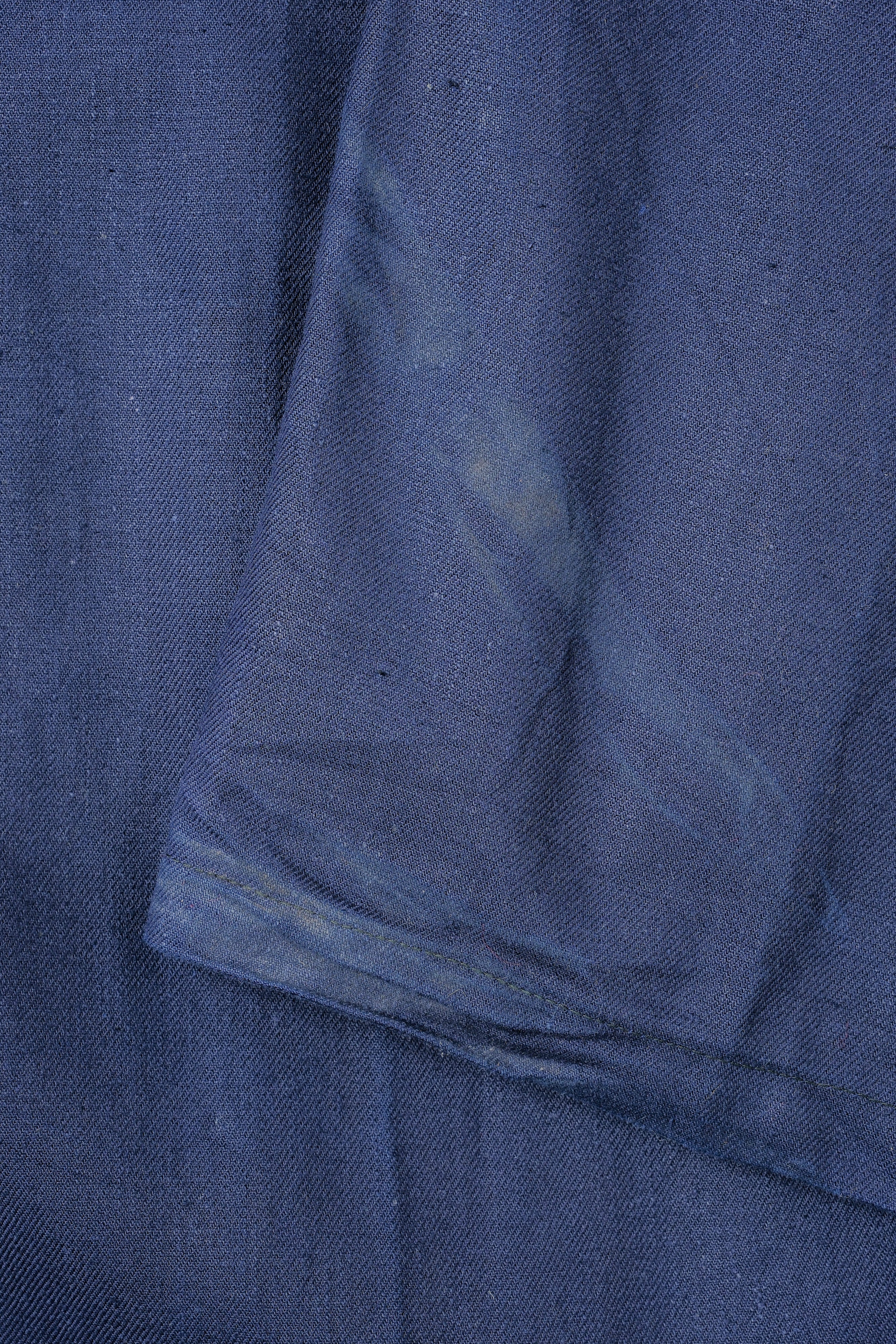 【~50's】French Vintage Blue Cotton Linen Twill Work Pants Size.48-78 "Dead Stock"