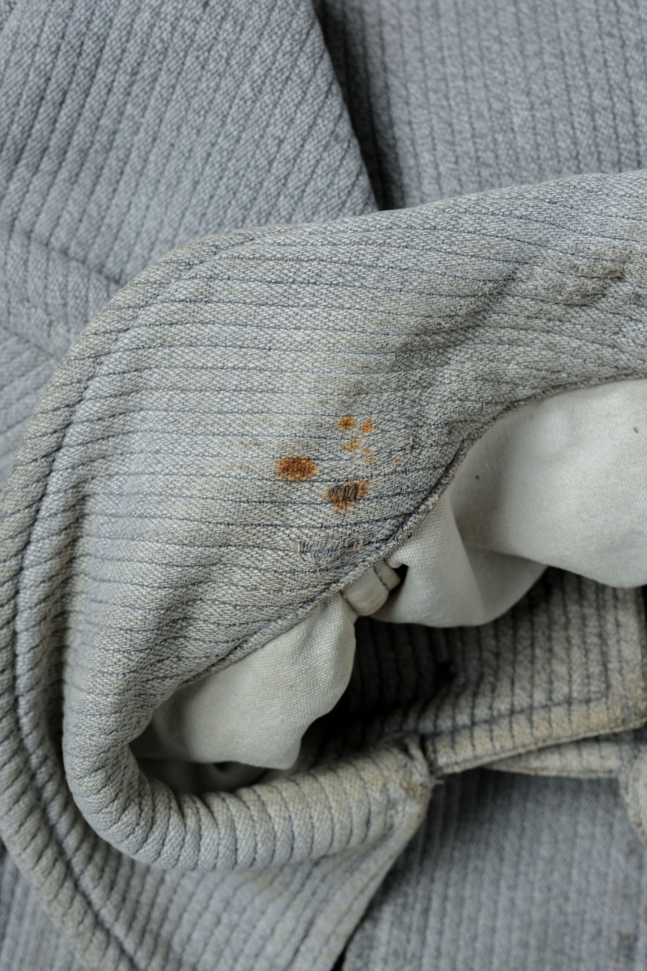 【~50's】French Vintage Gray Cotton Pique Hunting Jacket