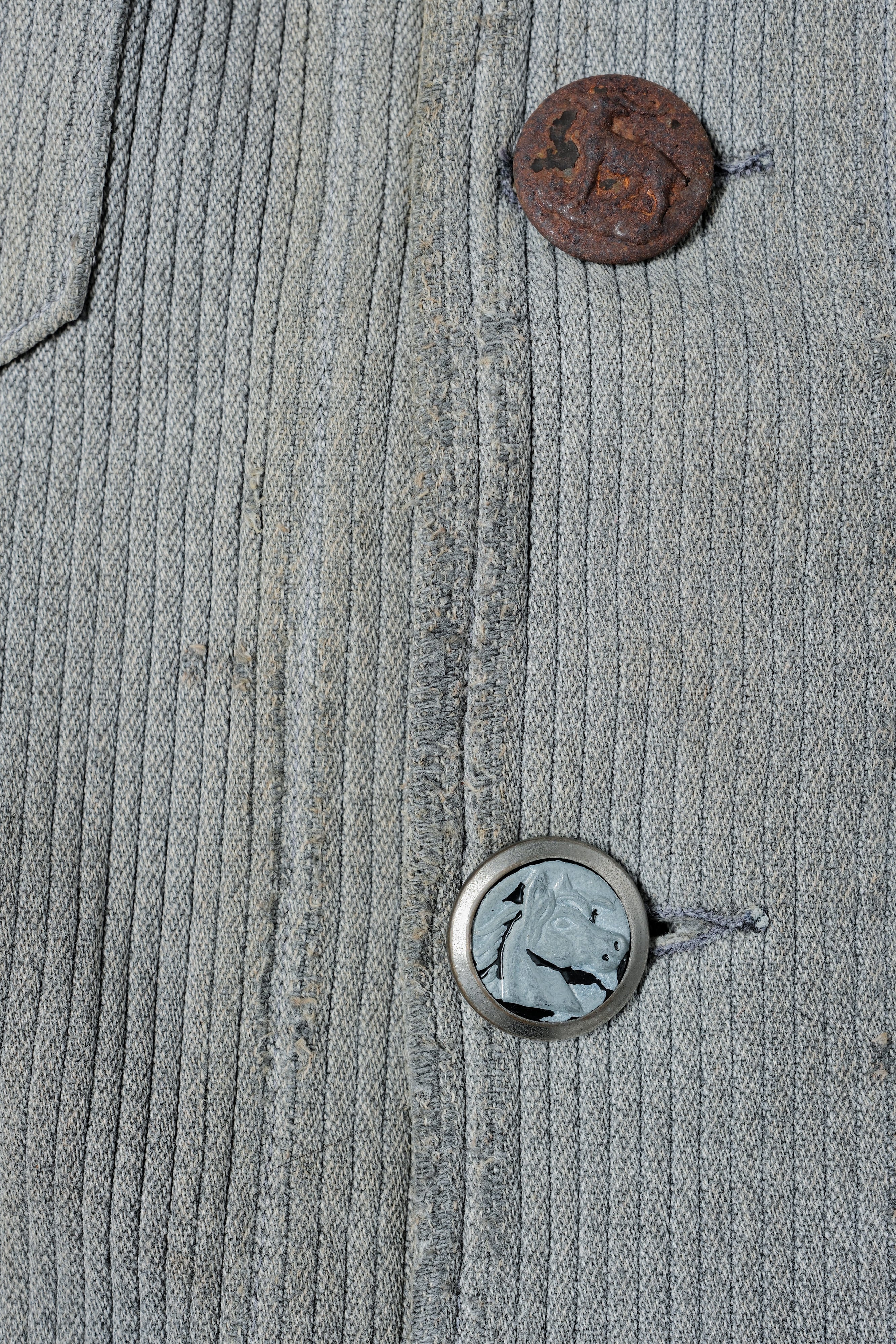 【~50's】French Vintage Gray Cotton Pique Hunting Jacket