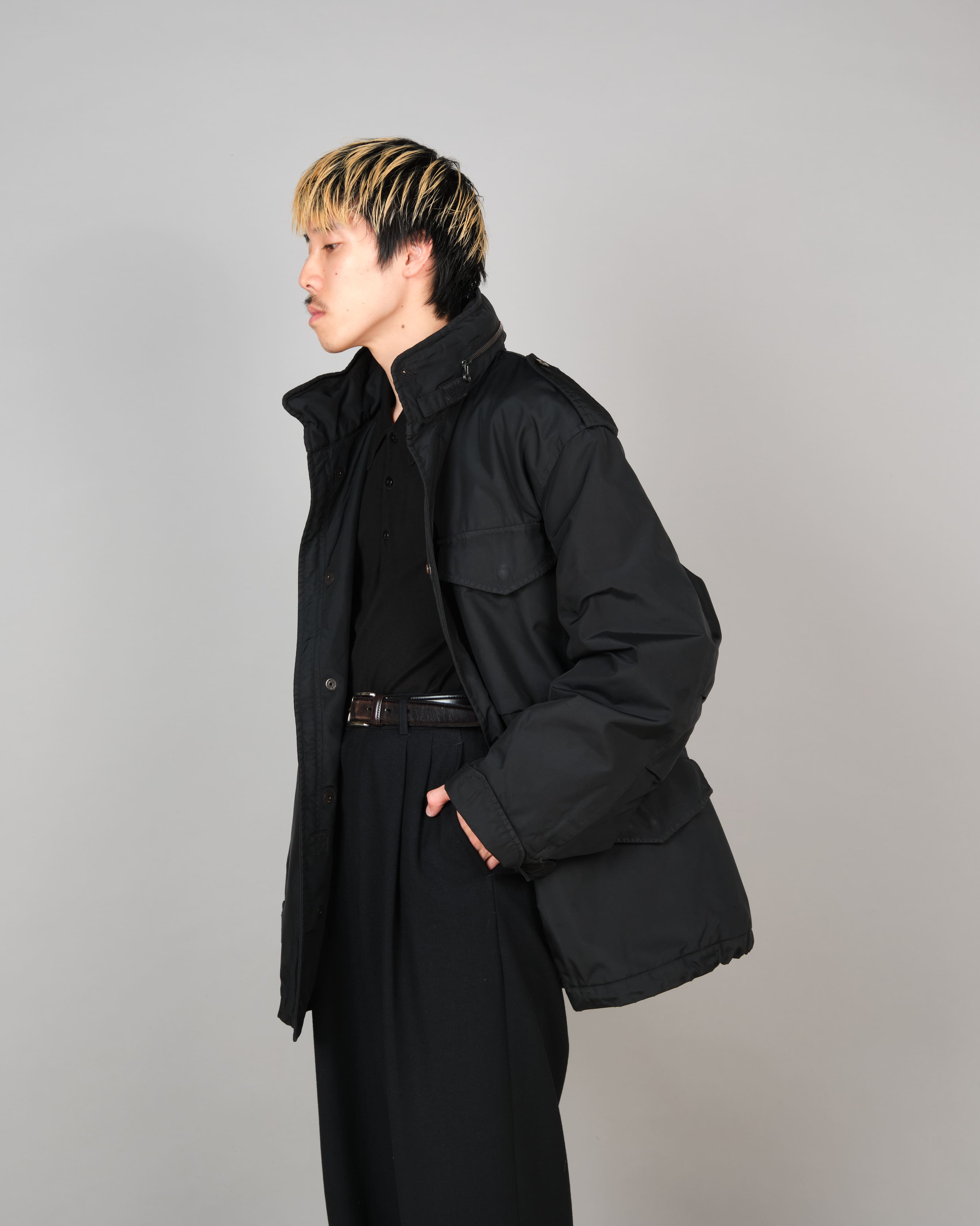 【~90’s】Old allegri M-65 Type Black Nylon Jacket Size.48