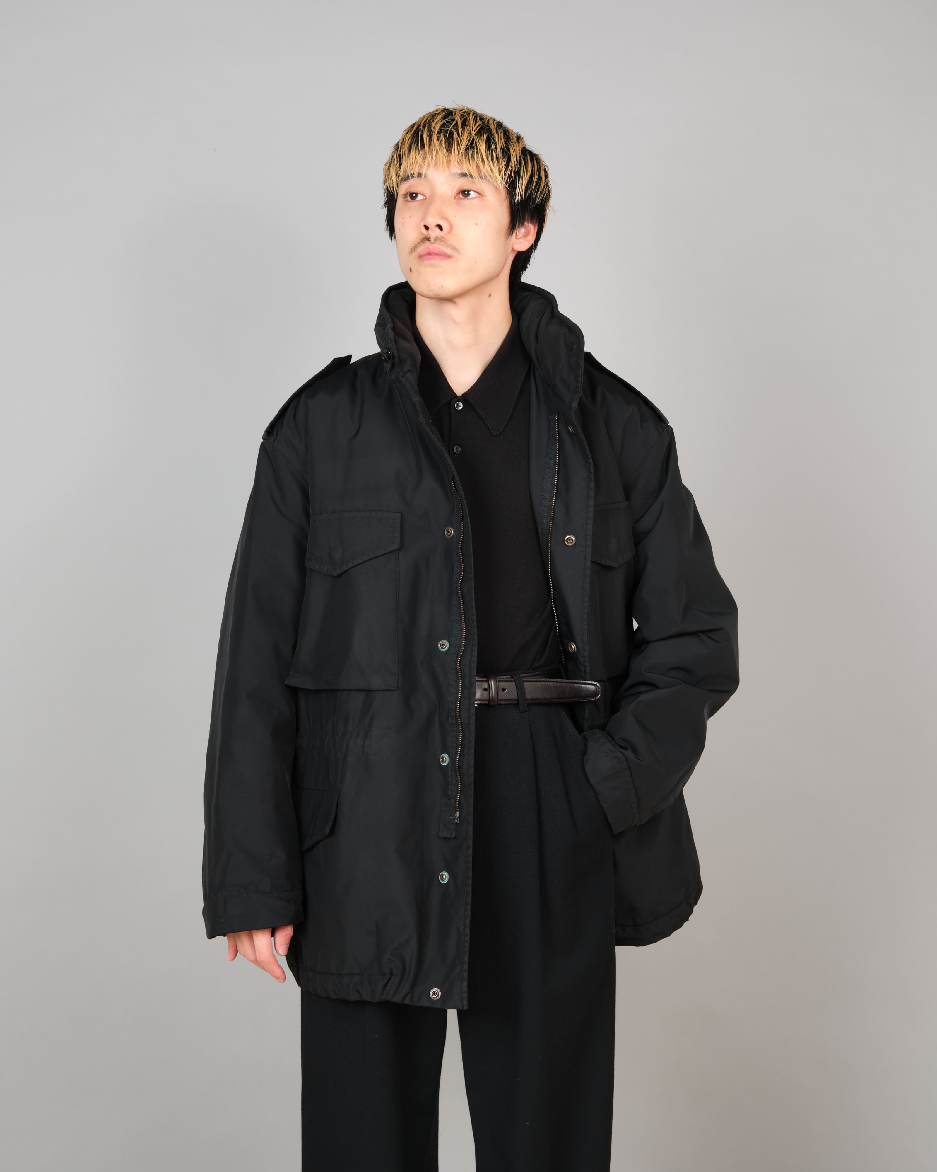 【~90’s】Old allegri M-65 Type Black Nylon Jacket Size.48