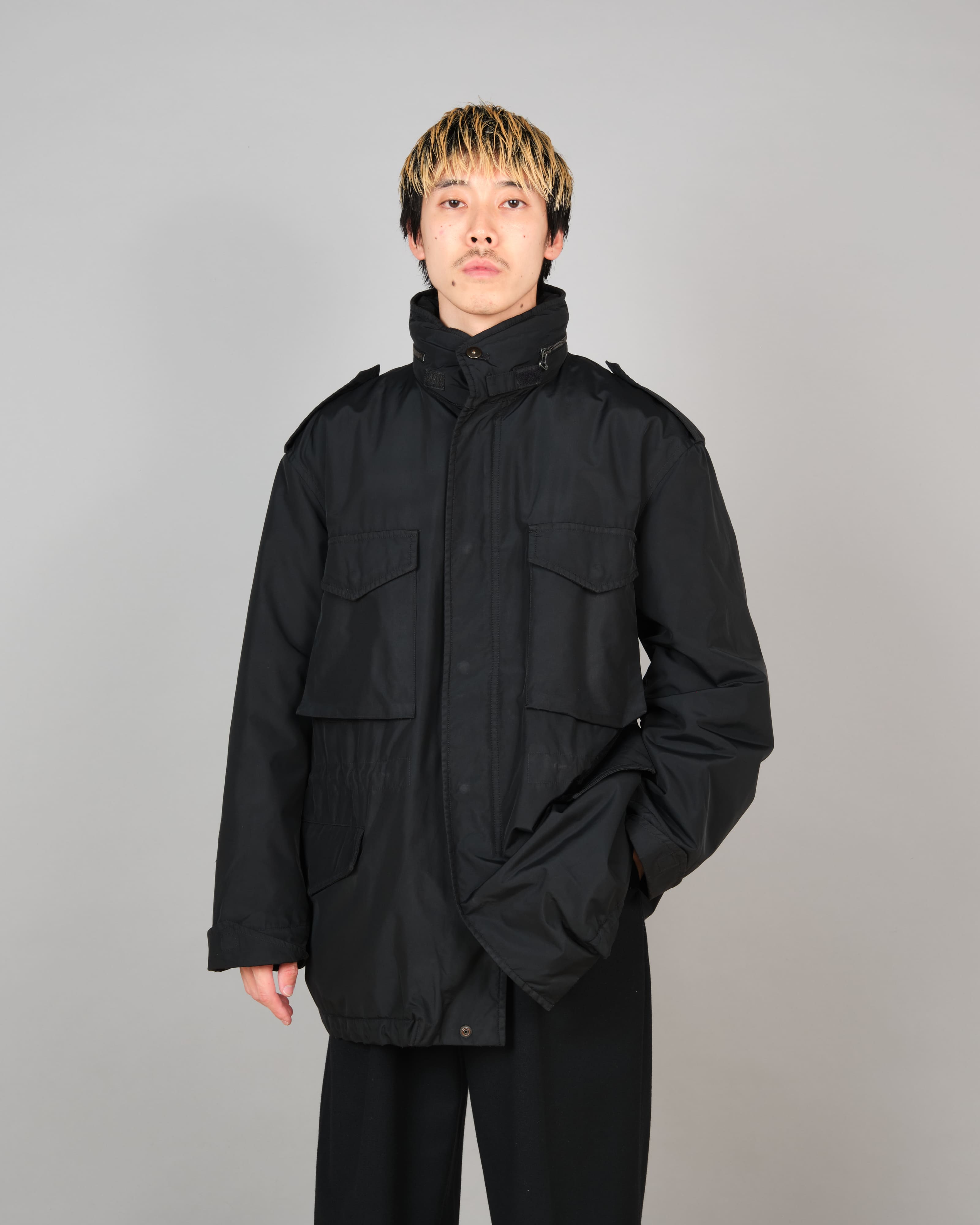 【~90’s】Old allegri M-65 Type Black Nylon Jacket Size.48