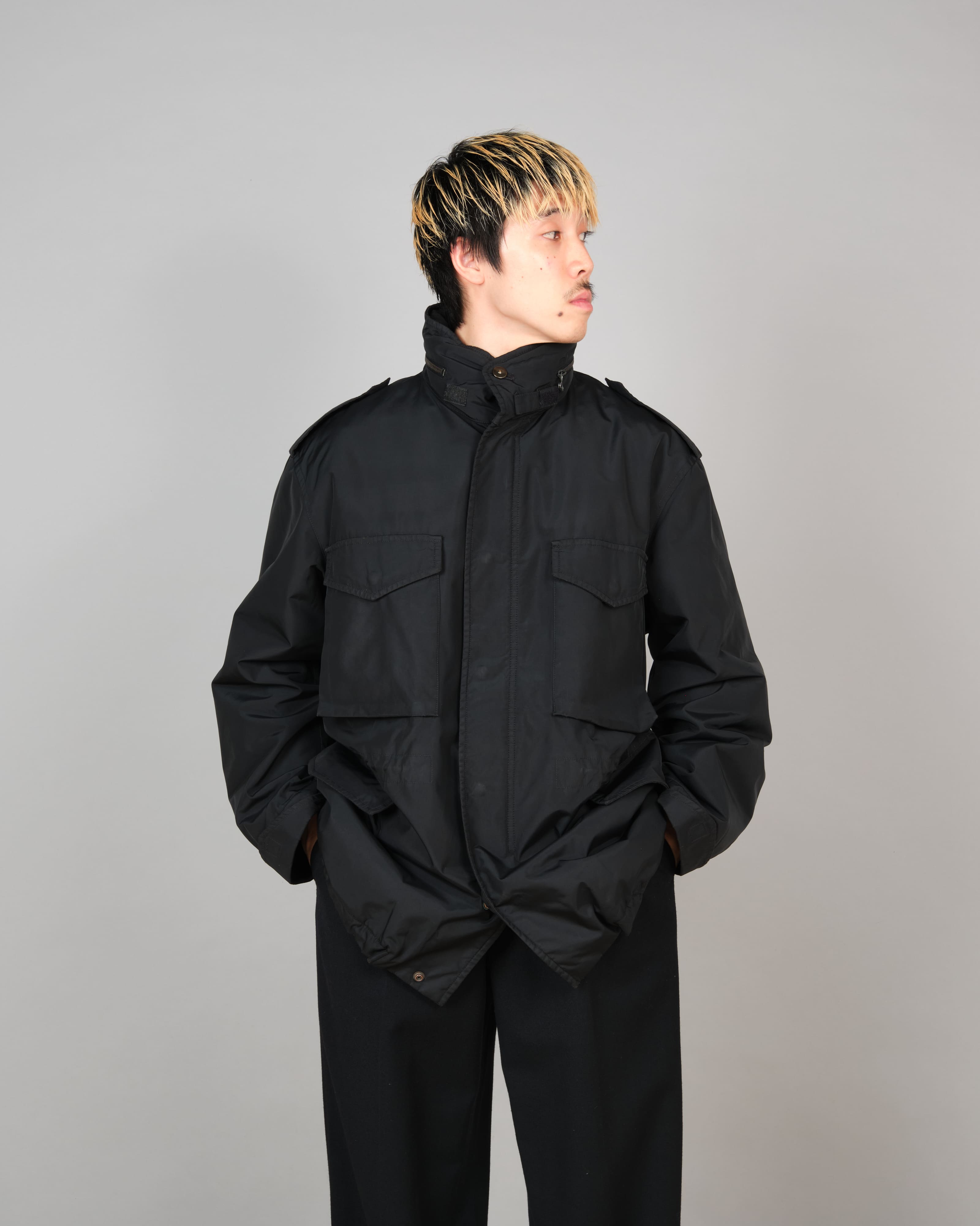 【~90’s】Old allegri M-65 Type Black Nylon Jacket Size.48