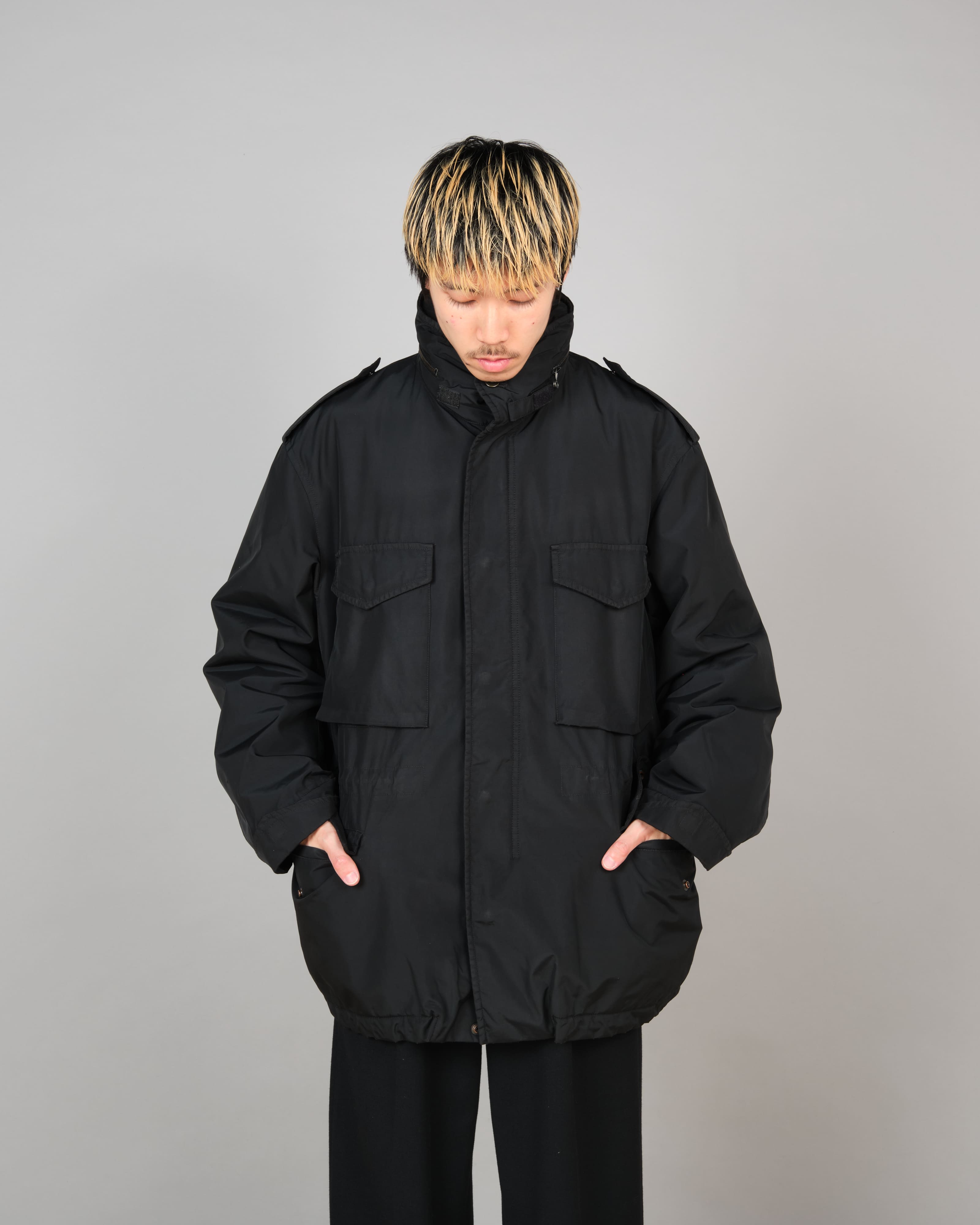 【~90’s】Old allegri M-65 Type Black Nylon Jacket Size.48