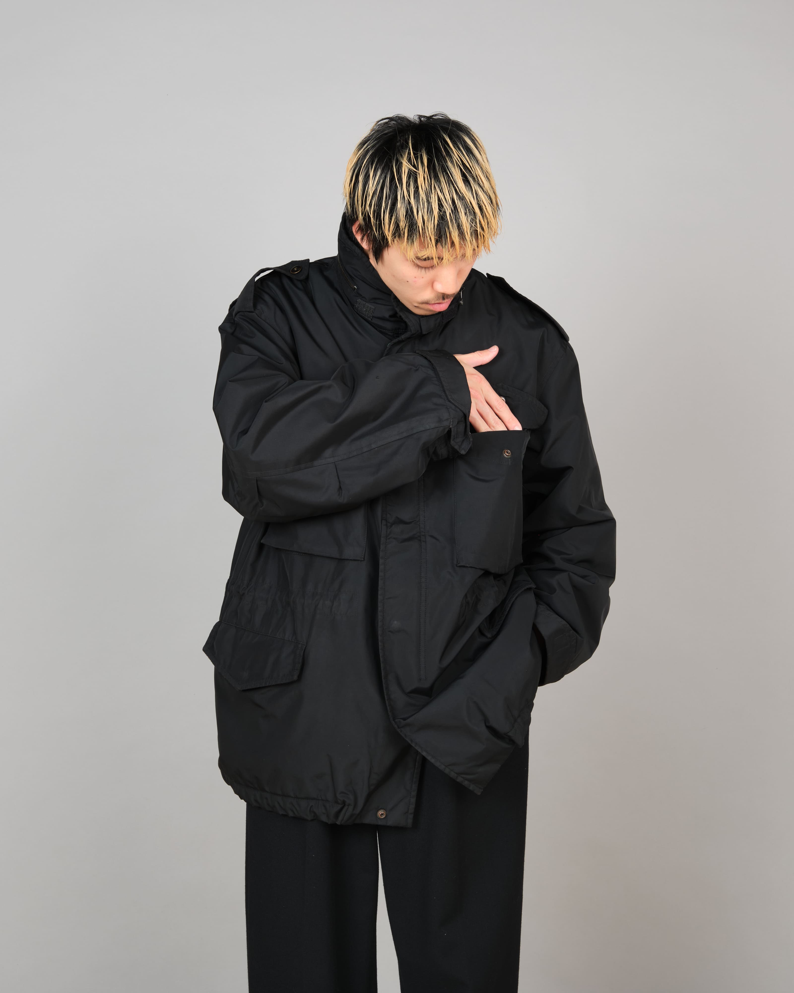 【~90’s】Old allegri M-65 Type Black Nylon Jacket Size.48
