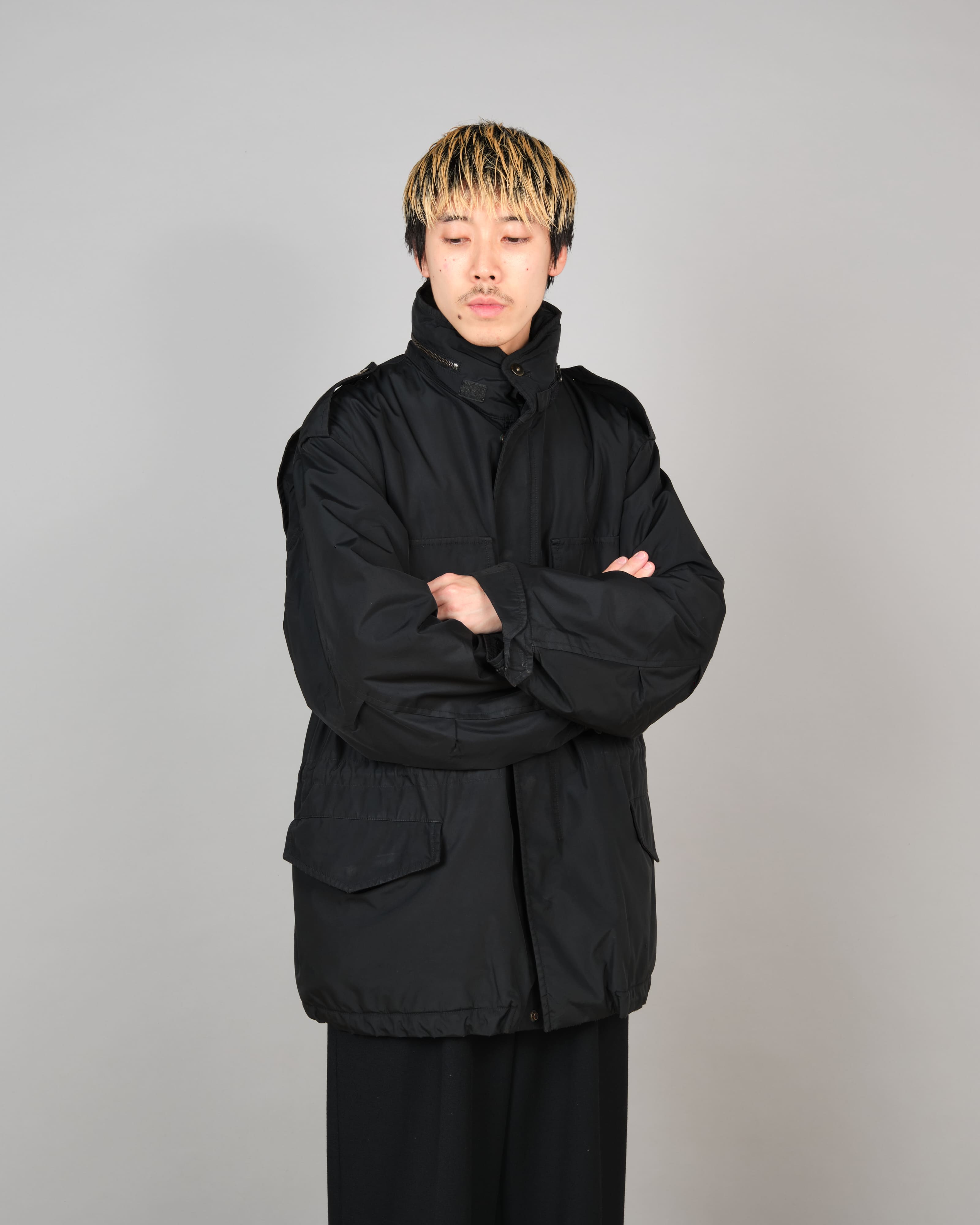 【~90’s】Old allegri M-65 Type Black Nylon Jacket Size.48