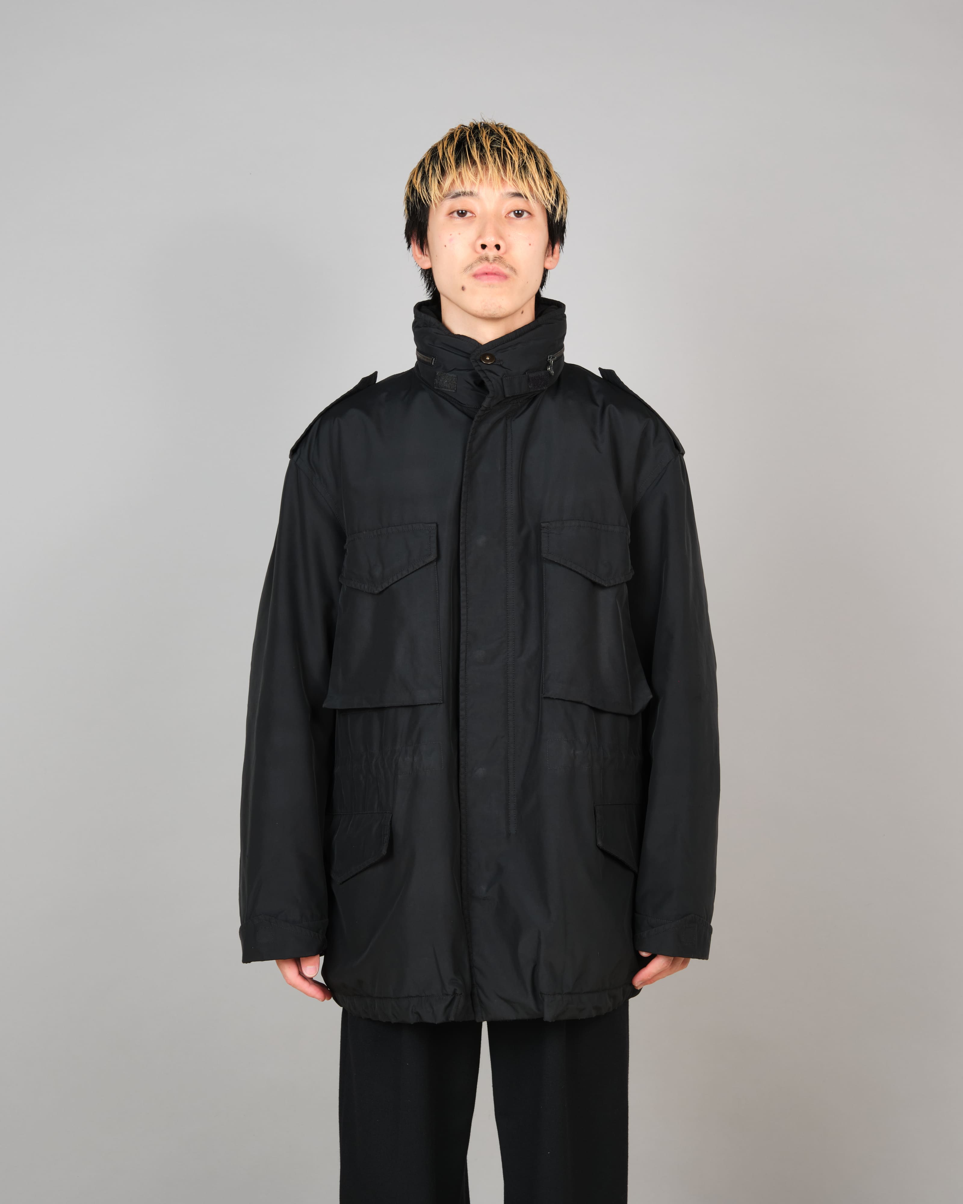【~90’s】Old allegri M-65 Type Black Nylon Jacket Size.48