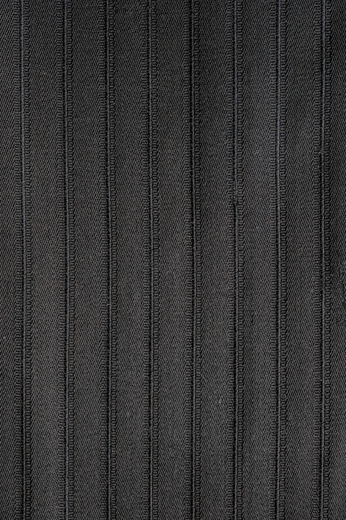 【~20's】French Vintage Black Wool Striped Work Pants "Indigo Cotton Lining"