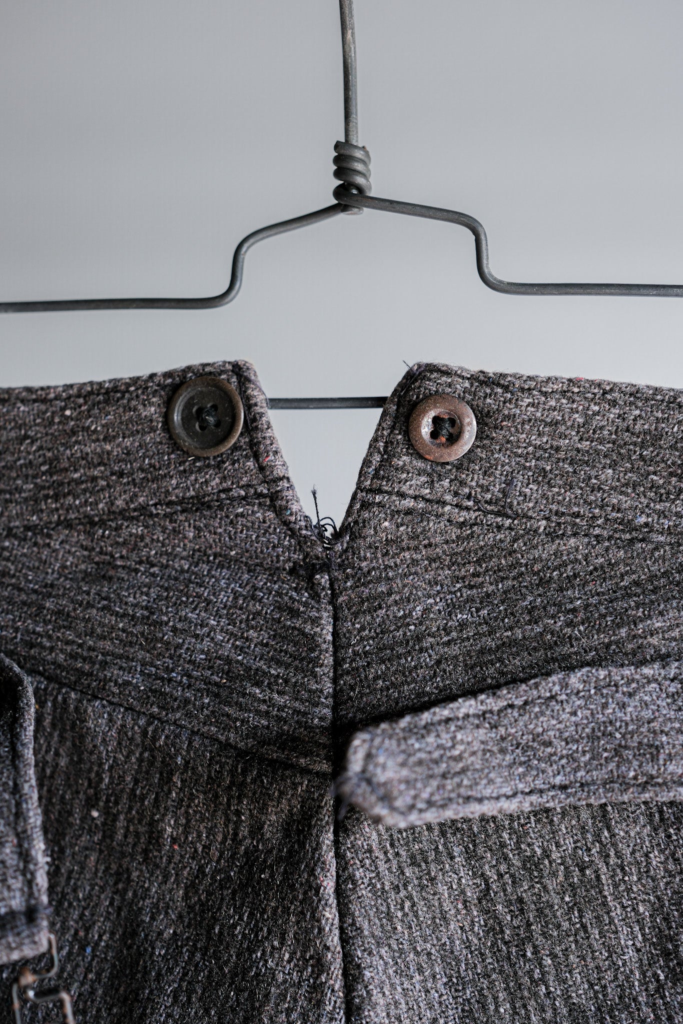 【~30’s】French Vintage Gray Wool Striped Work Pants