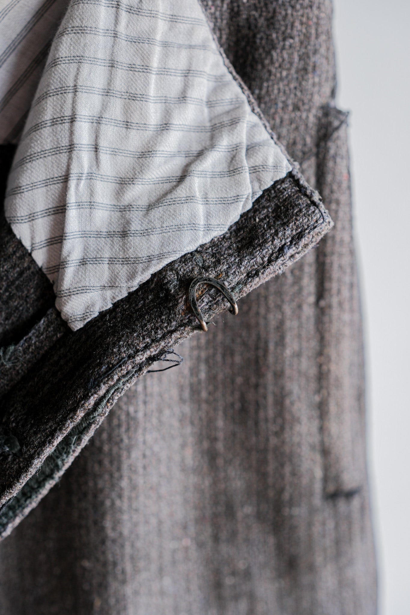 【~30’s】French Vintage Gray Wool Striped Work Pants