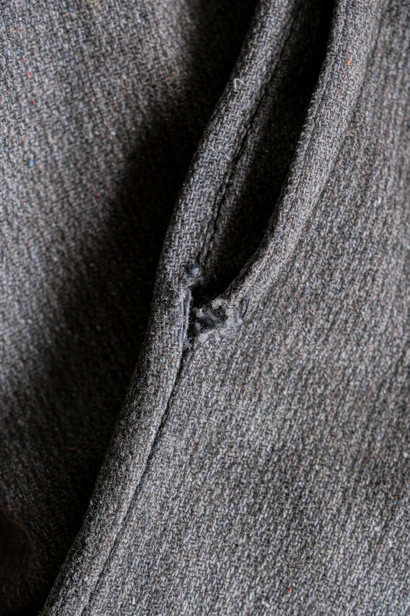 【~30’s】French Vintage Gray Wool Striped Work Pants
