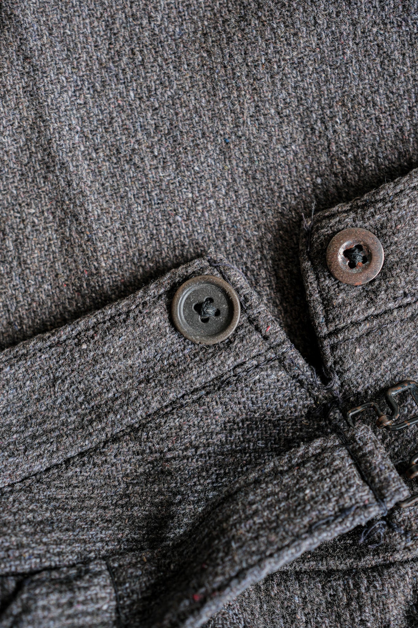 【~30’s】French Vintage Gray Wool Striped Work Pants