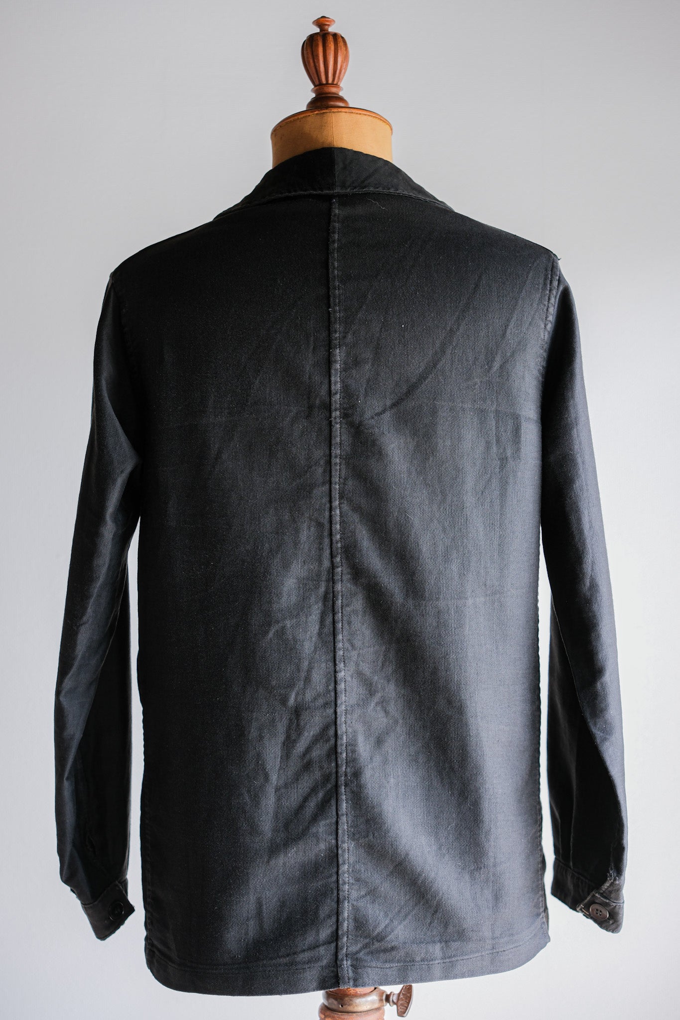 【~30's】French Vintage Black Light Moleskin Work Jacket "4 Buttons"