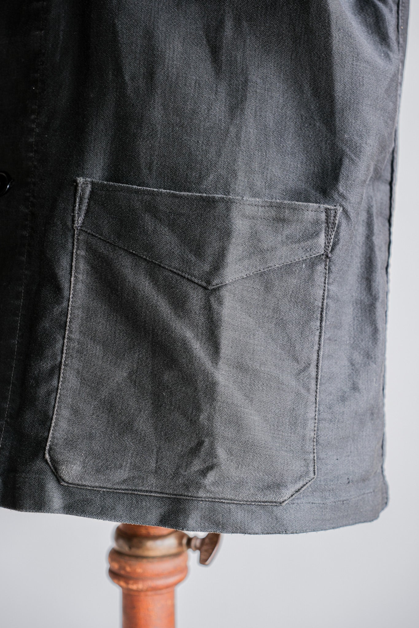 【~30's】French Vintage Black Light Moleskin Work Jacket "4 Buttons"