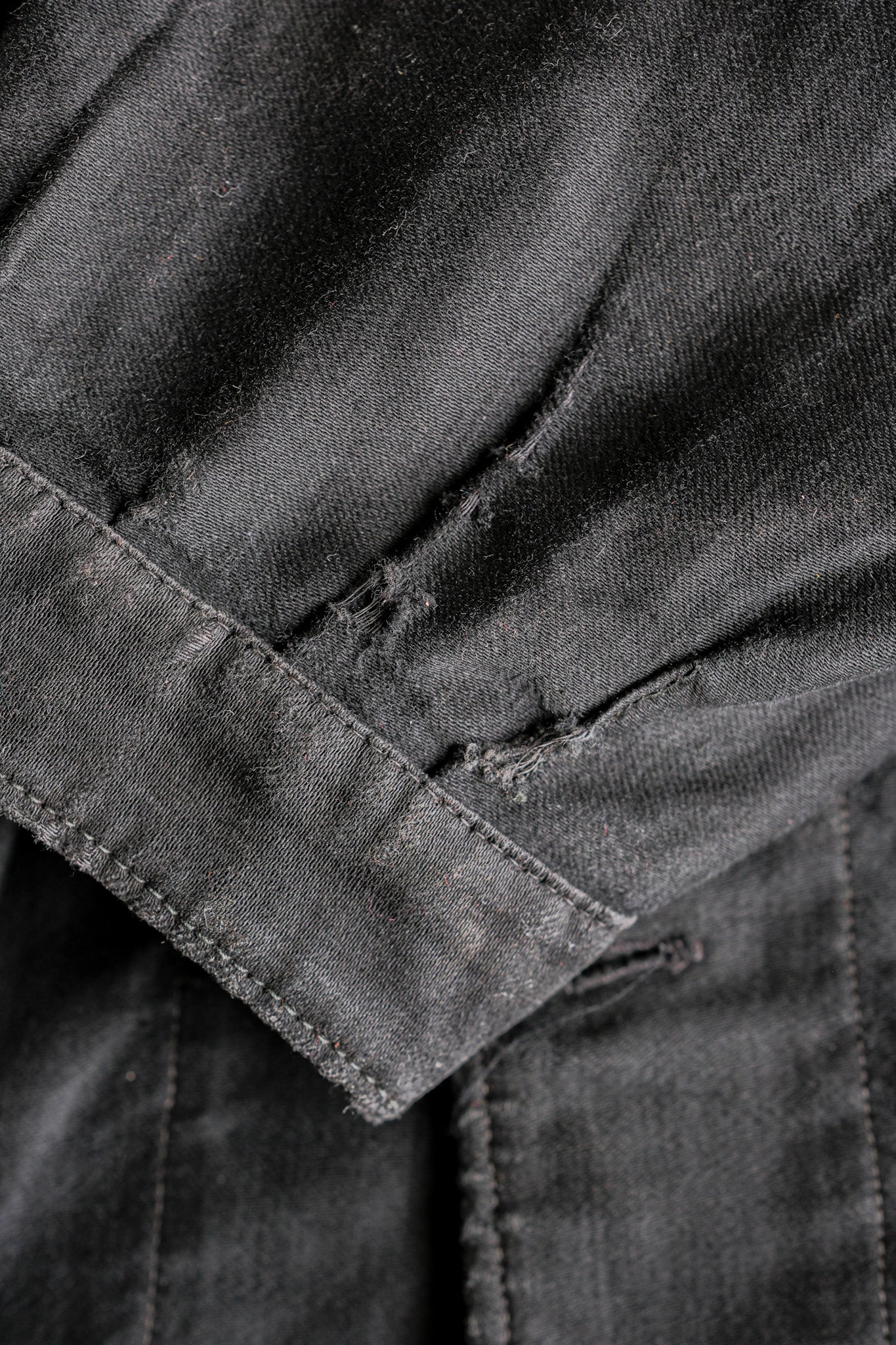 【~30's】French Vintage Black Light Moleskin Work Jacket "4 Buttons"