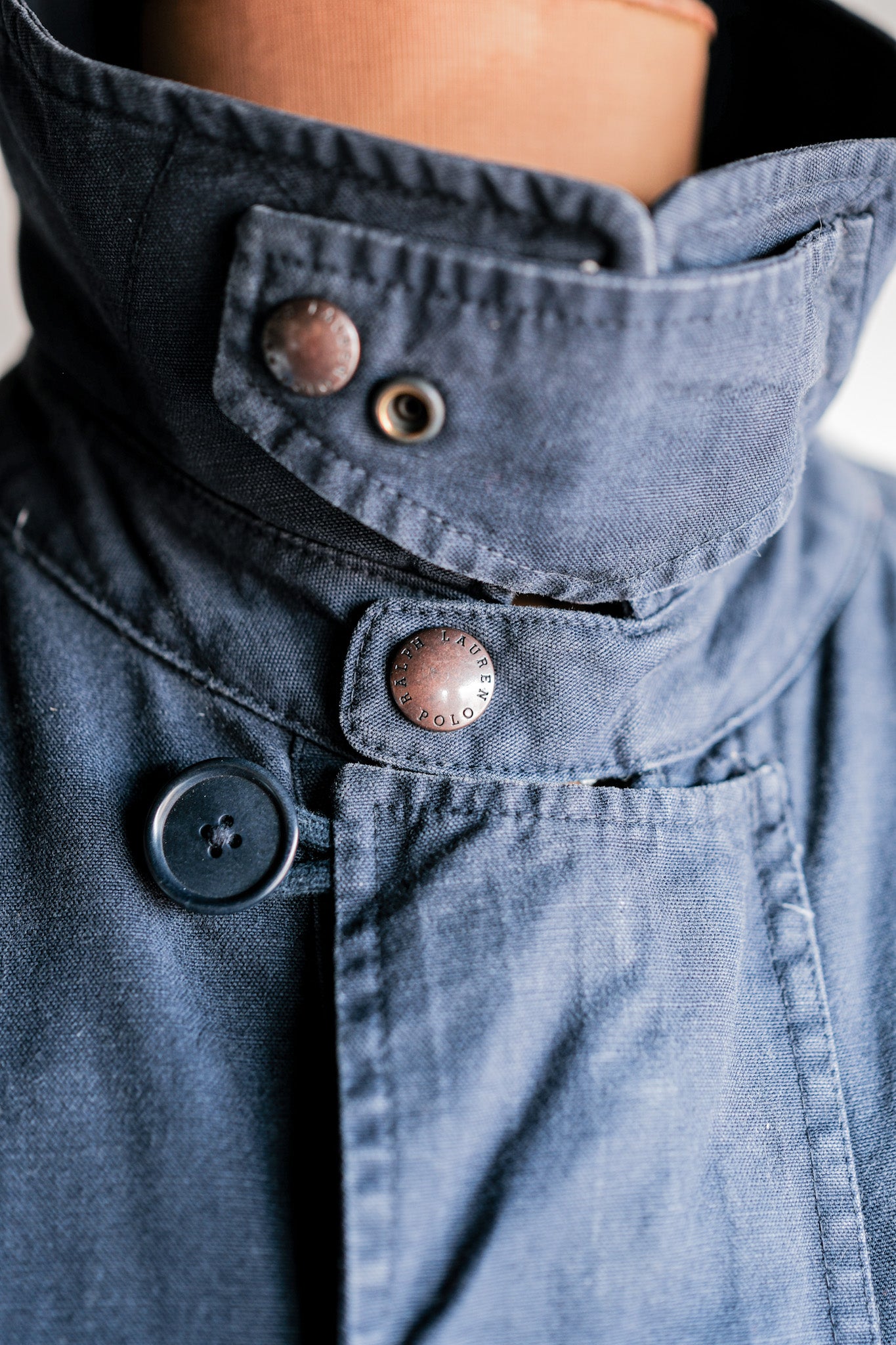 【~00's】Old Polo Ralph Lauren Multi Pocket Cotton Blouson With Chin Strap Size.XL