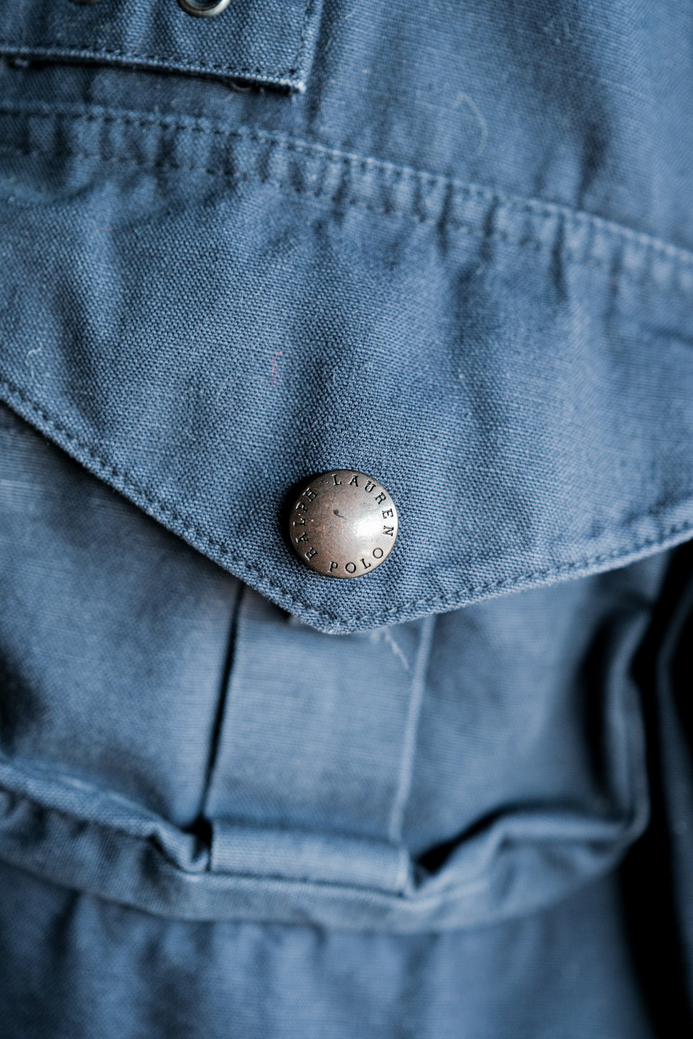 【~00's】Old Polo Ralph Lauren Multi Pocket Cotton Blouson With Chin Strap Size.XL