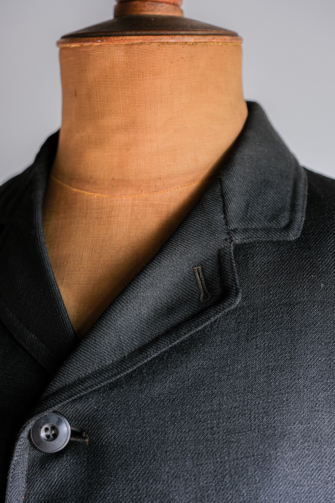 【~20's】French Vintage Black Wool Sack Coat