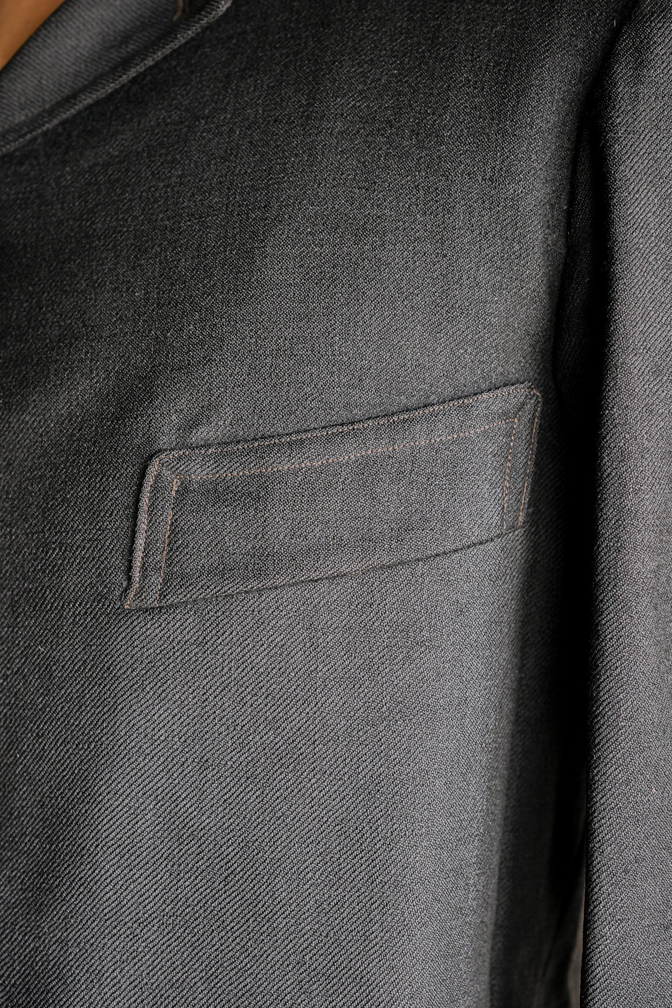 【~20's】French Vintage Black Wool Sack Coat