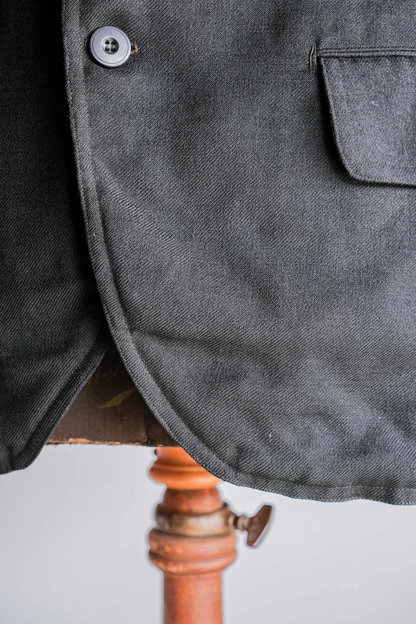 【~20's】French Vintage Black Wool Sack Coat