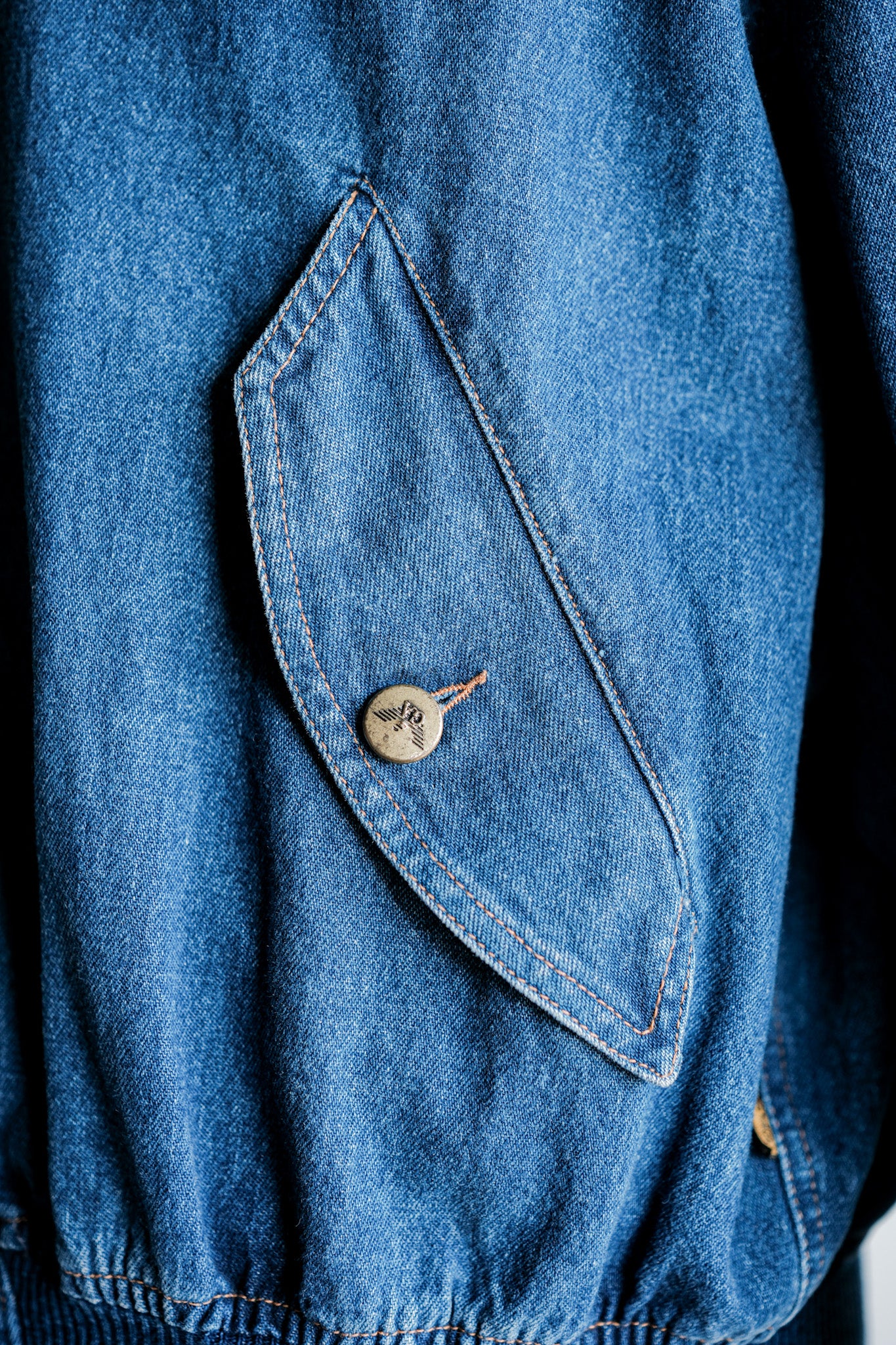 【~80's】Old EMPORIO ARMANI Denim Bomber Jacket Size.50