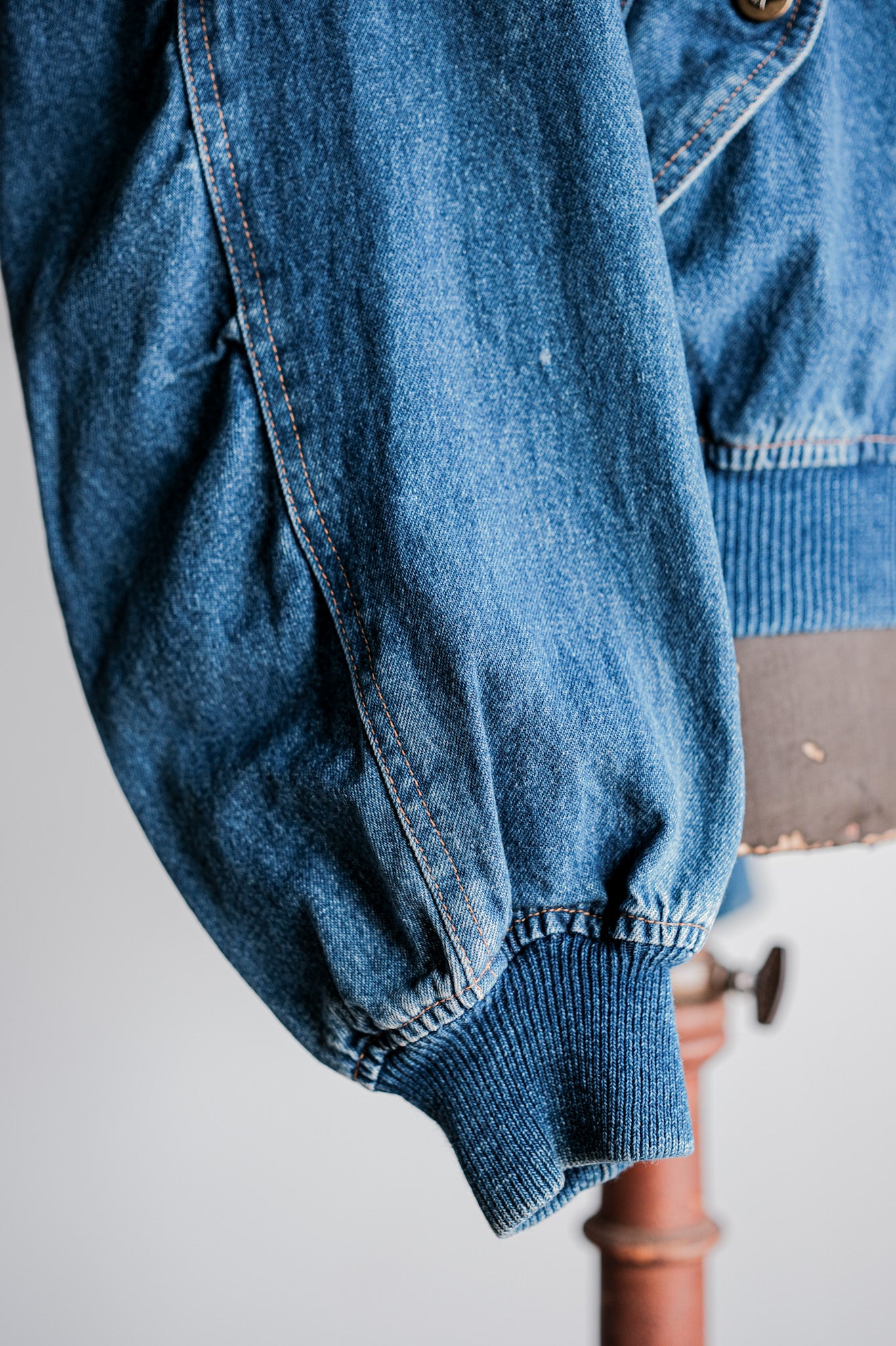 【~80's】Old EMPORIO ARMANI Denim Bomber Jacket Size.50