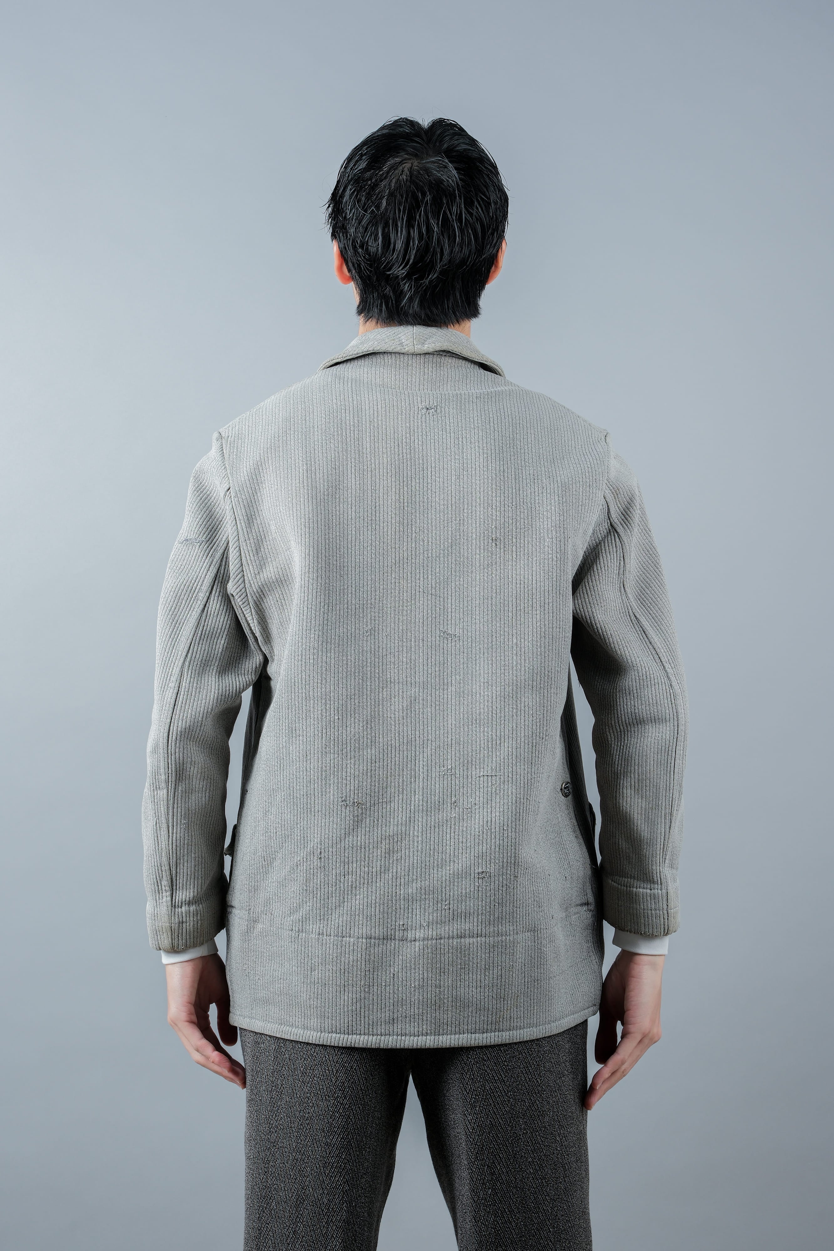 【~50's】French Vintage Gray Cotton Pique Hunting Jacket