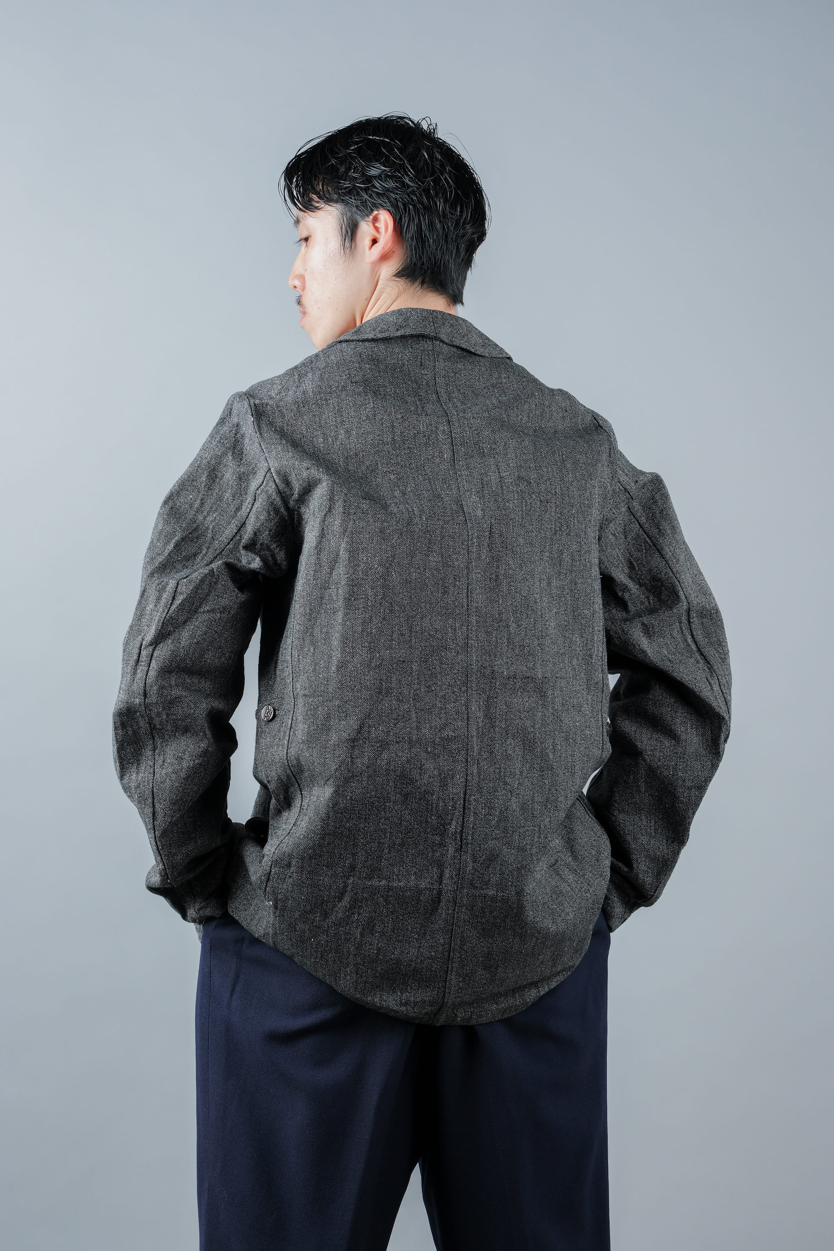 【~30’s】French Vintage Salt & Pepper Cotton Twill Hunting Jacket