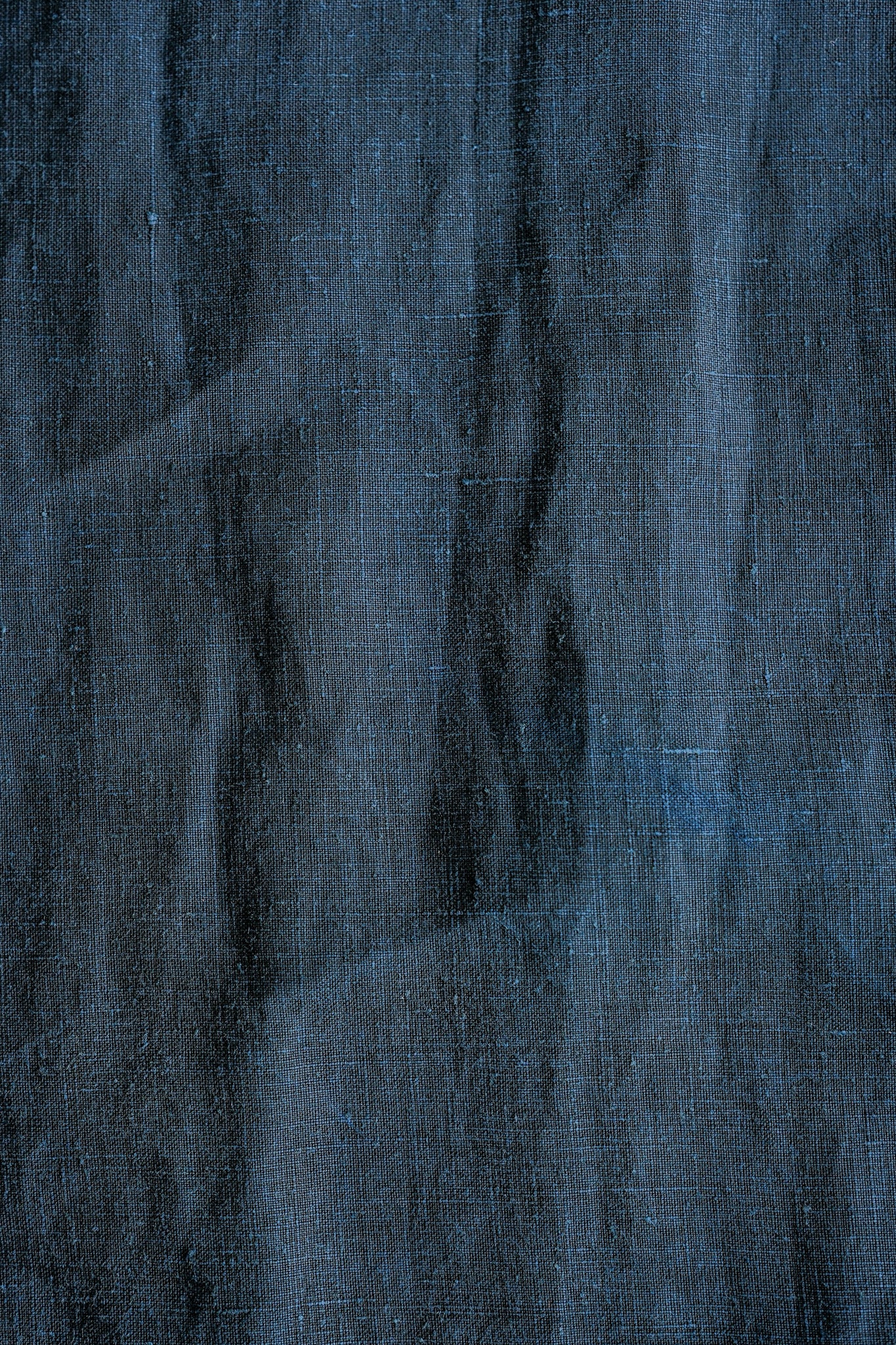 【Early 20th C】French Antique Indigo Linen Smock "Full Open Type" "Biaude"