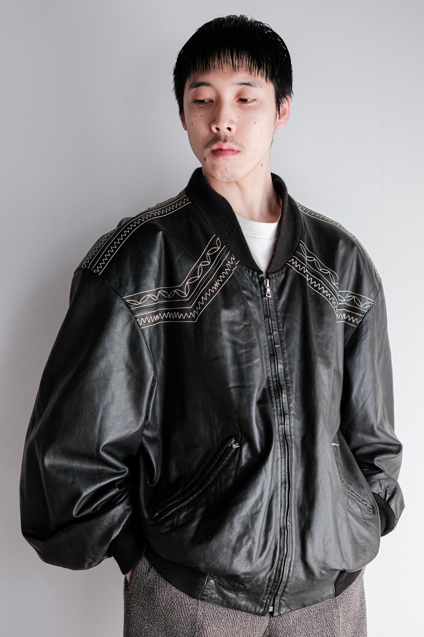 【~80's】Old SERAPHIN Lamb Leather Blouson Size.56