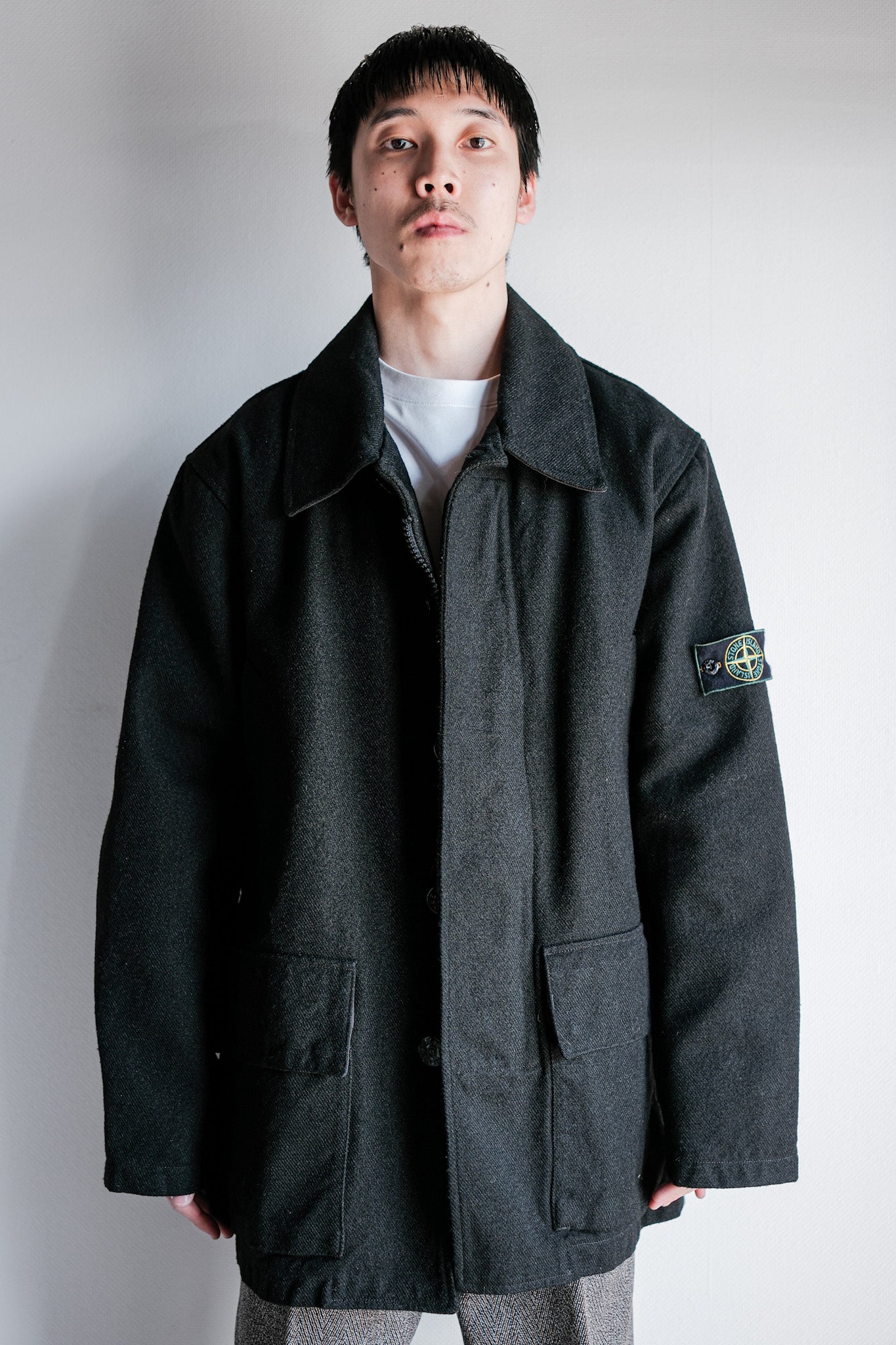 【98AW】Old STONE ISLAND Nylon Jacket Size.L "Green Edge"