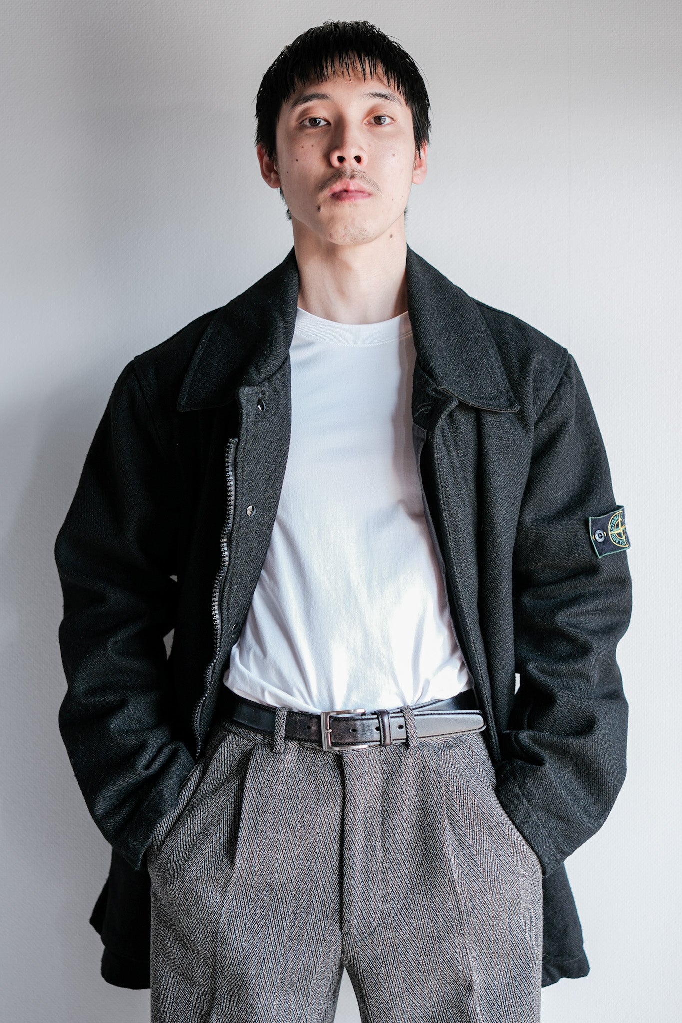 【98AW】Old STONE ISLAND Nylon Jacket Size.L "Green Edge"