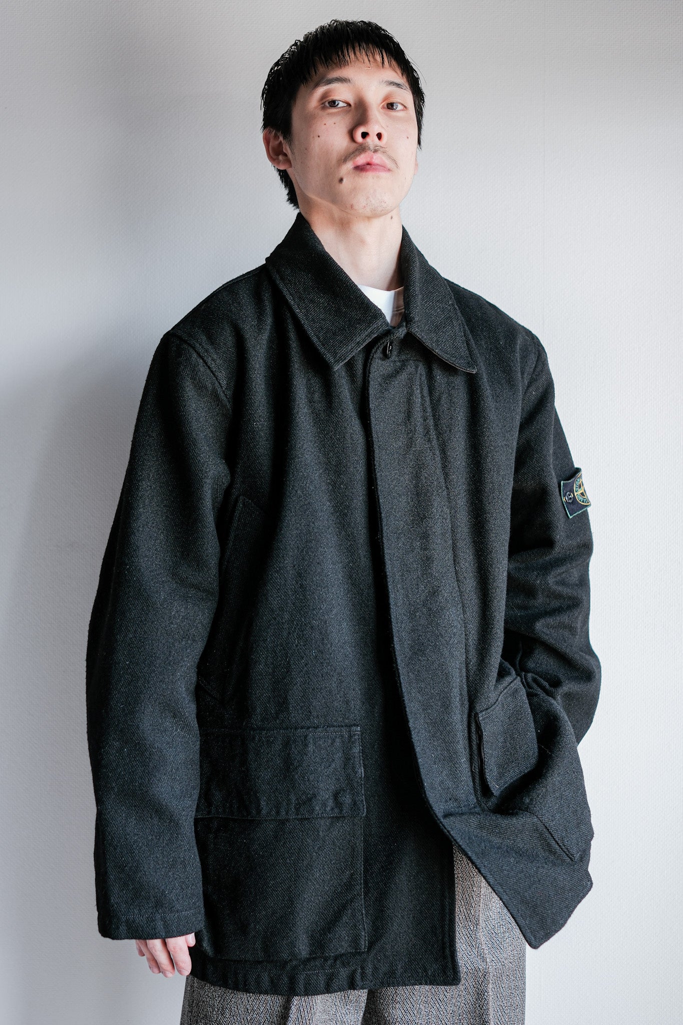 【98AW】Old STONE ISLAND Nylon Jacket Size.L "Green Edge"